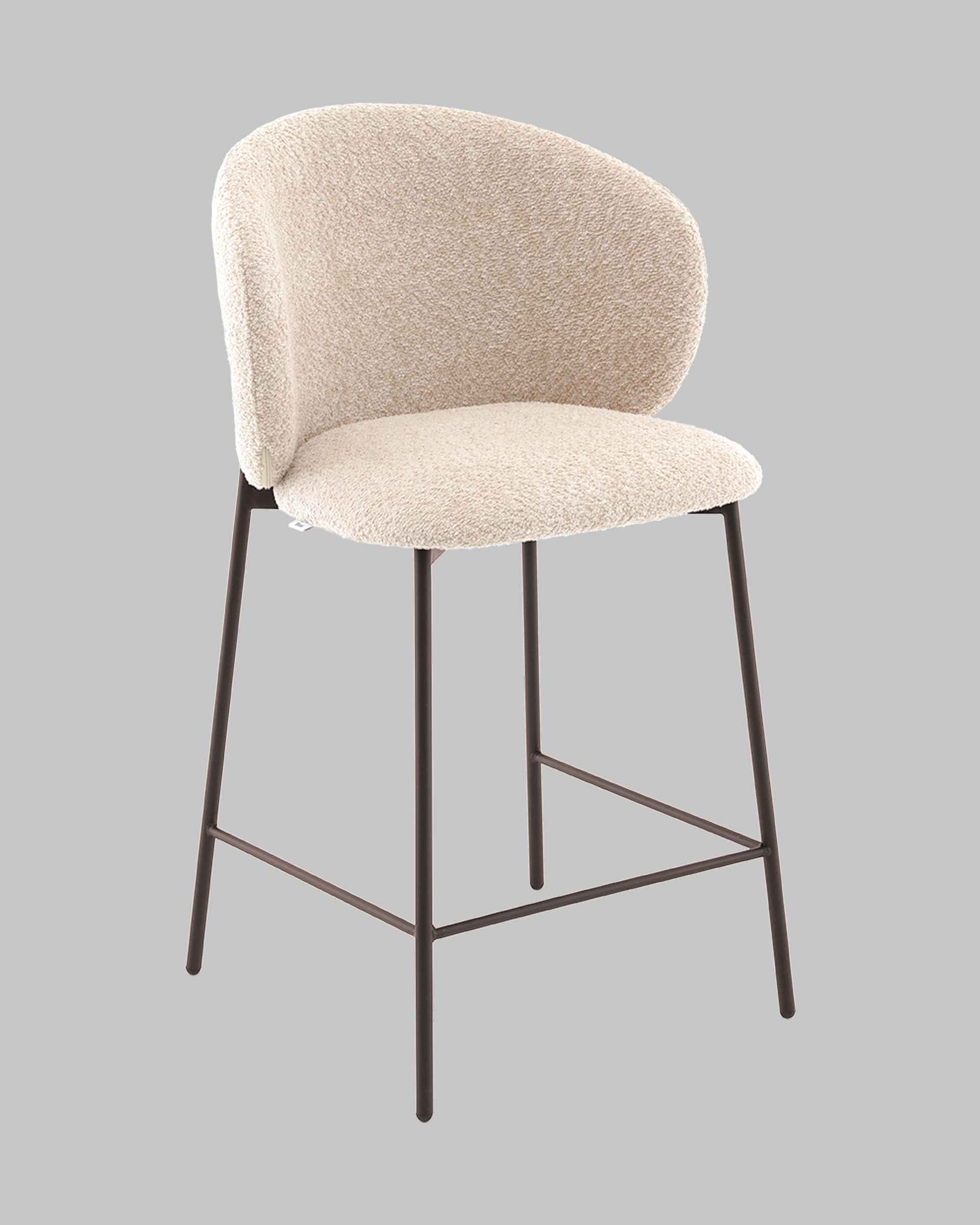 Стул полубарный Блейз букле капучино, каркас серо-коричневый — изображение 2