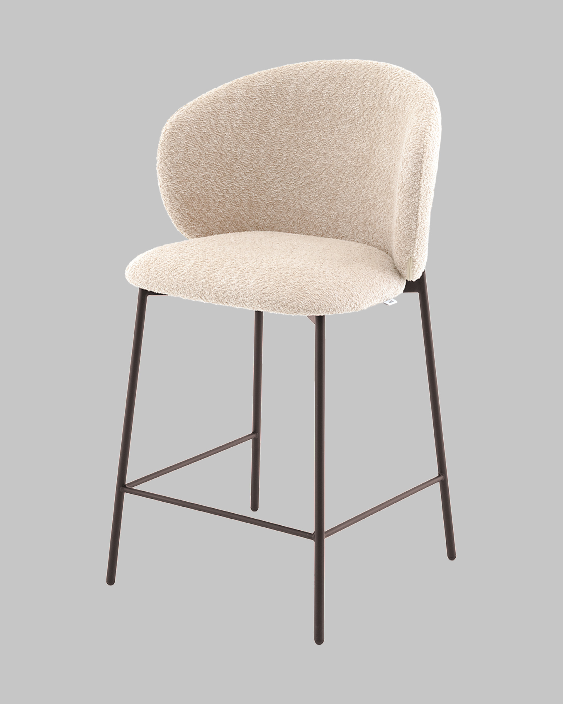 Стул полубарный Блейз букле капучино, каркас серо-коричневый — изображение 4