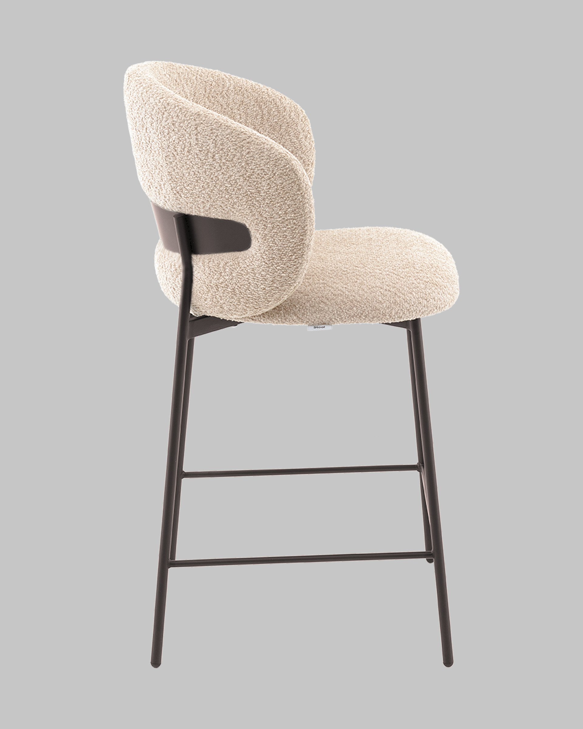 Стул полубарный Блейз букле капучино, каркас серо-коричневый — изображение 5