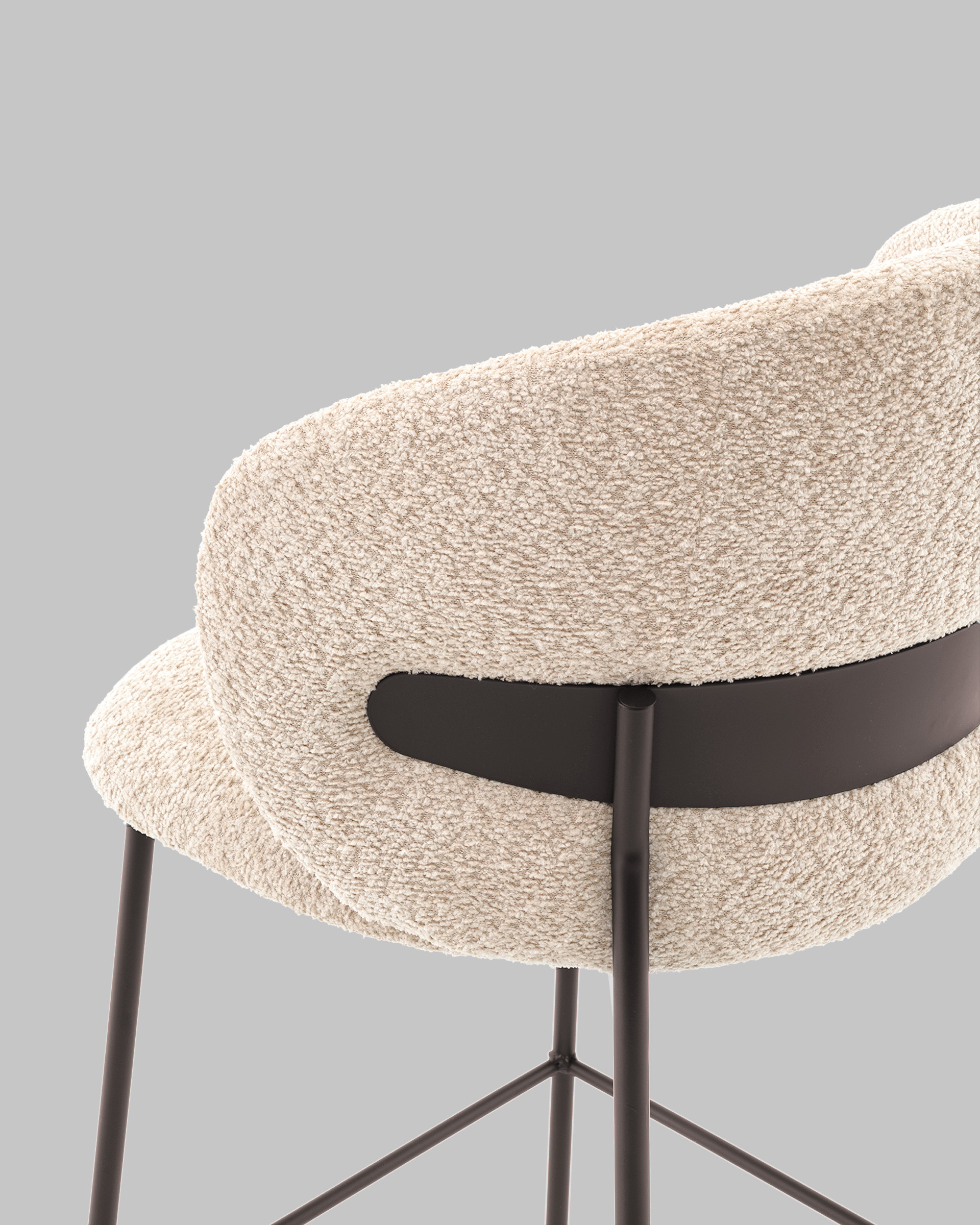 Стул полубарный Блейз букле капучино, каркас серо-коричневый — изображение 8