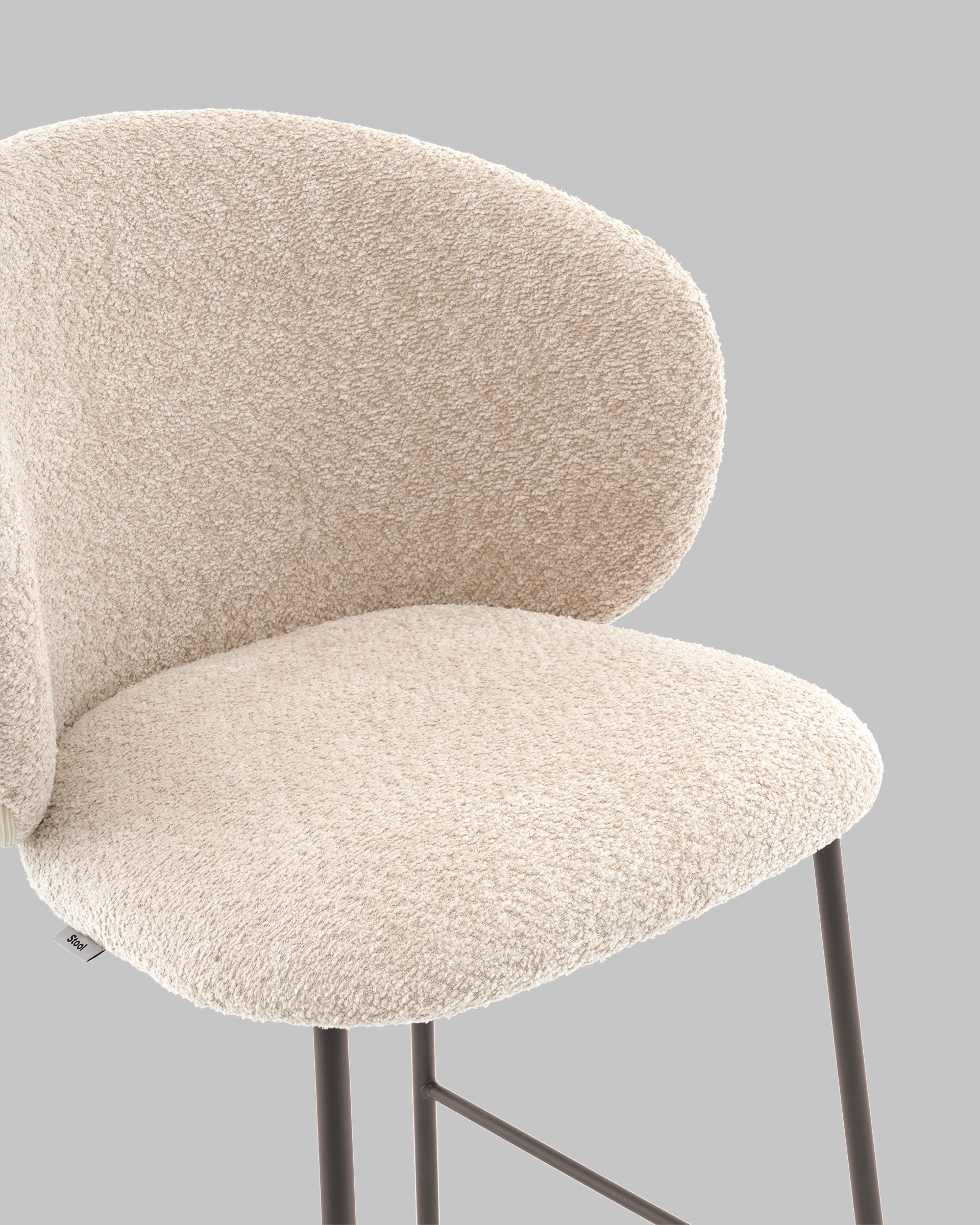 Стул полубарный Блейз букле капучино, каркас серо-коричневый — изображение 9