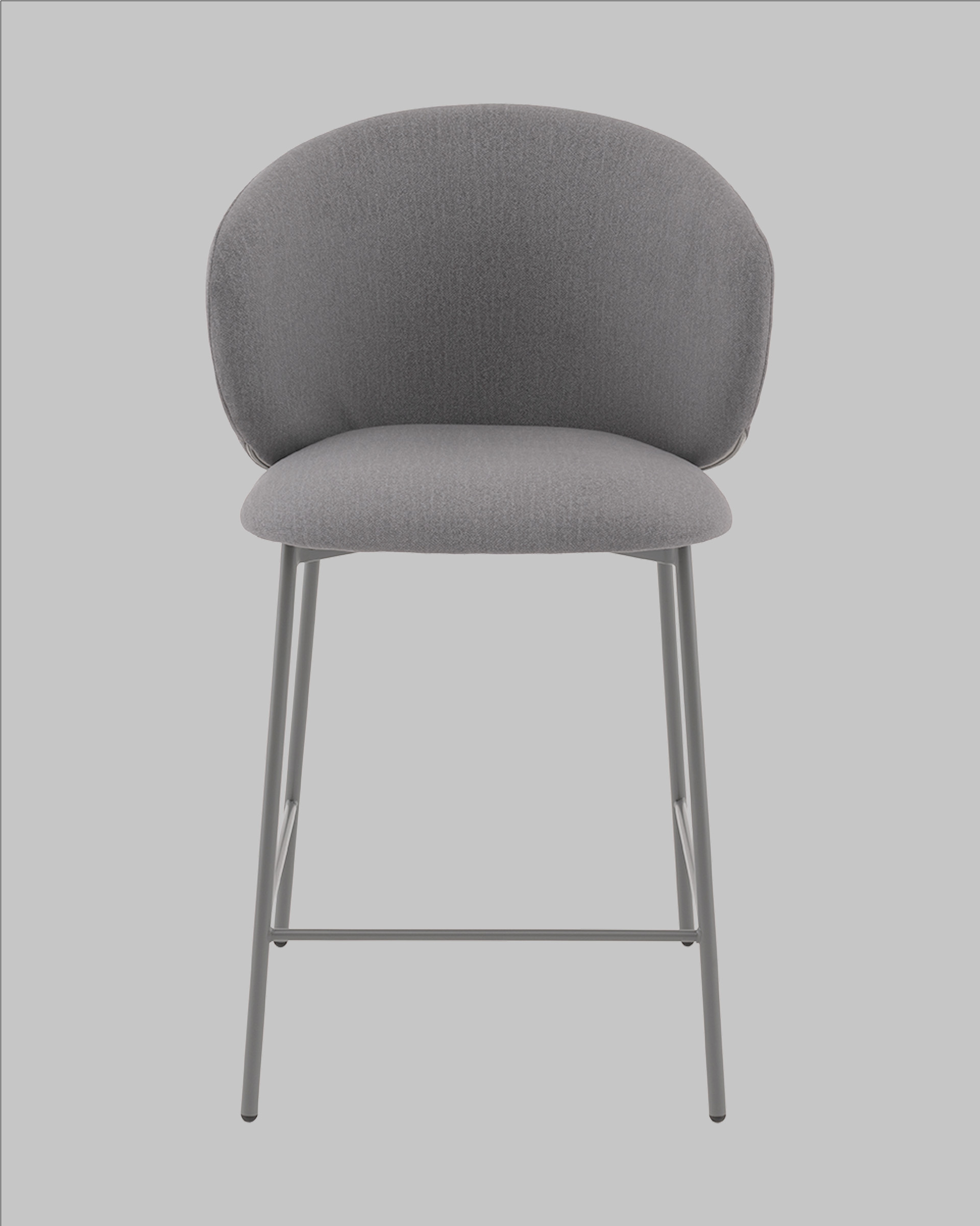 Стул полубарный Блейз велюр серый, каркас серый — изображение 3