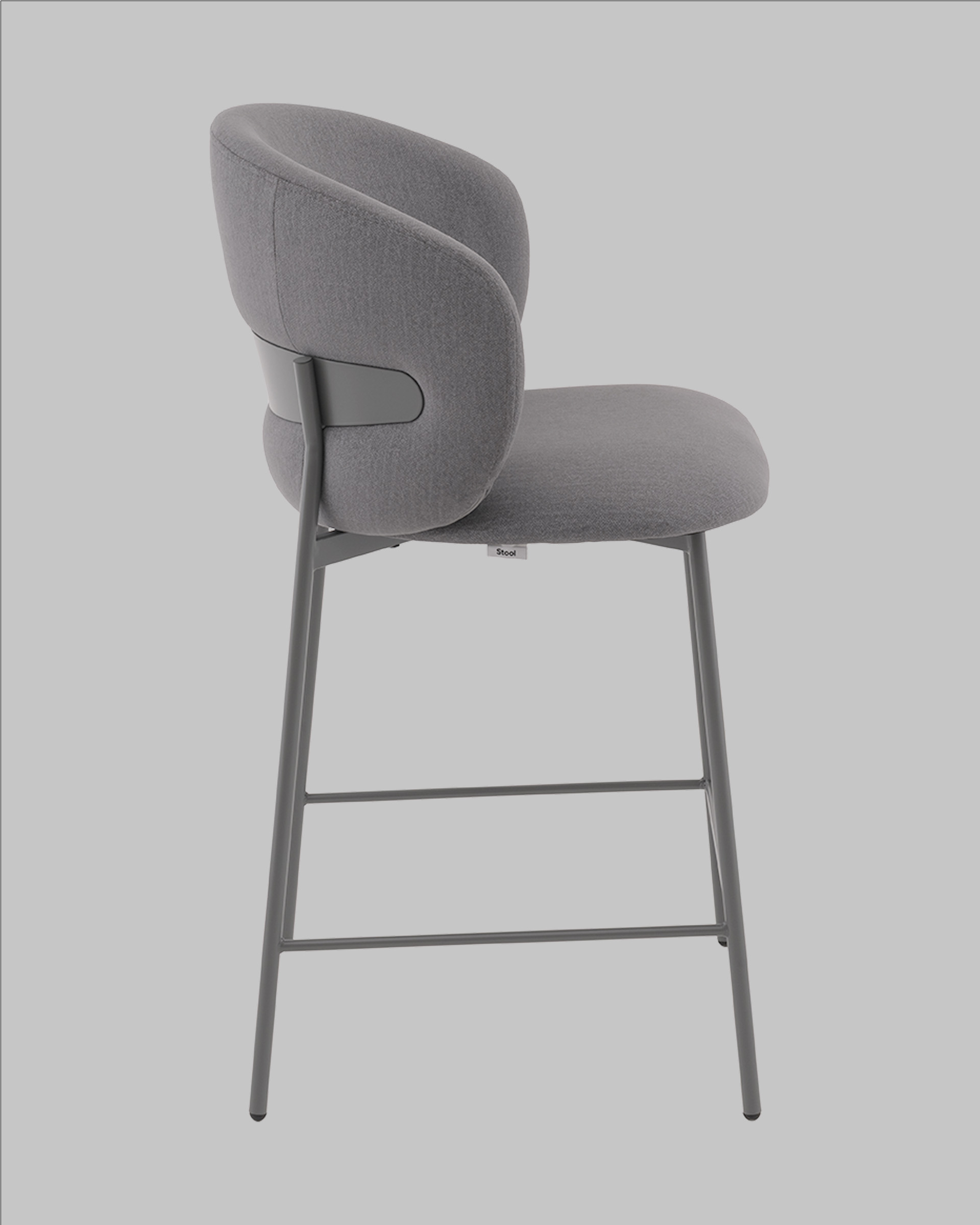 Стул полубарный Блейз велюр серый, каркас серый — изображение 5