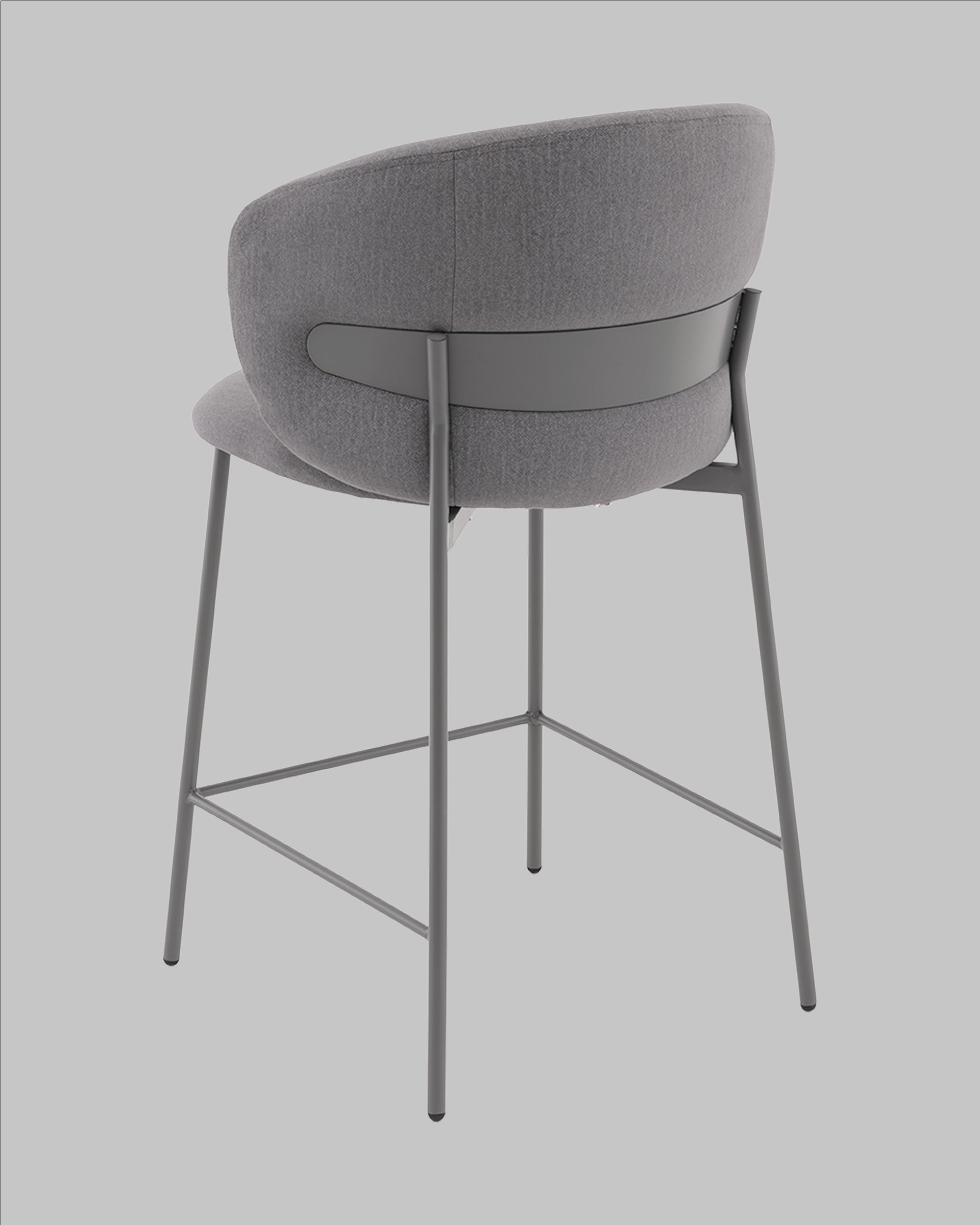Стул полубарный Блейз велюр серый, каркас серый — изображение 7