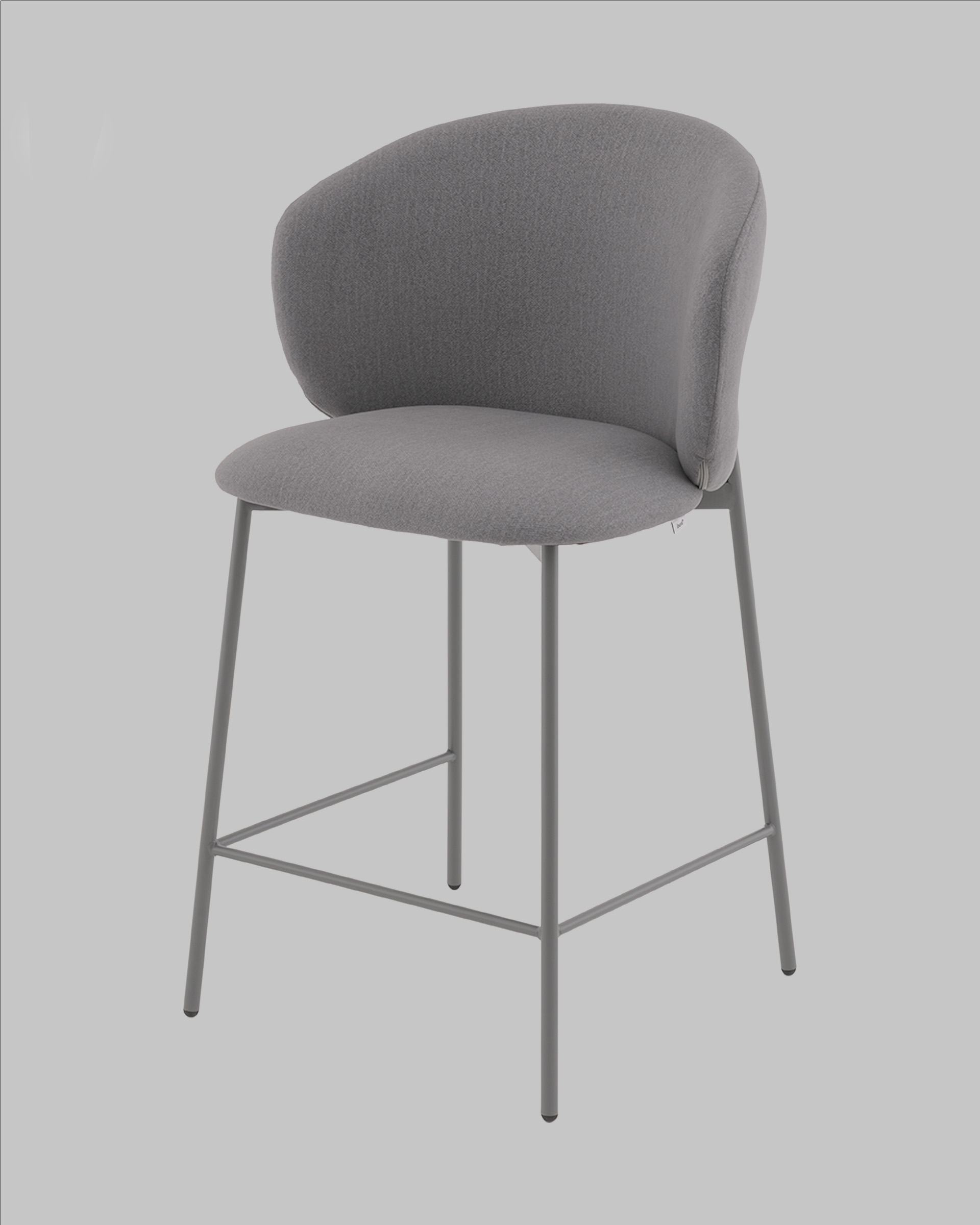 Стул полубарный Блейз велюр серый, каркас серый — изображение 4