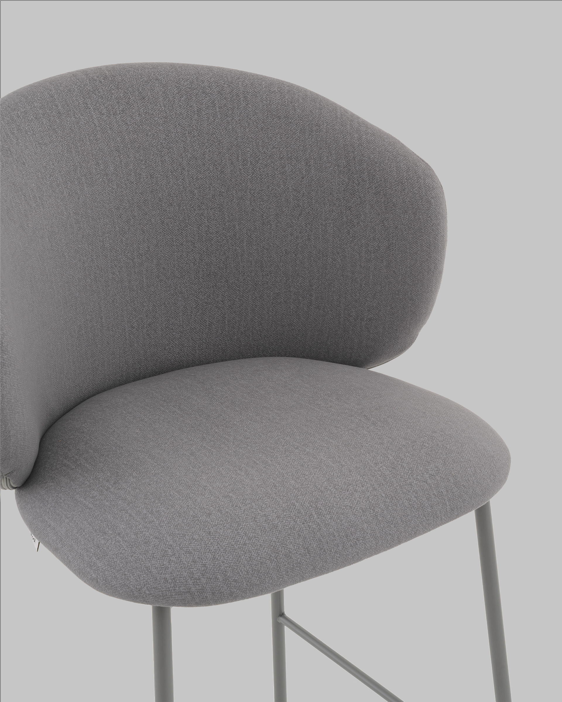Стул полубарный Блейз велюр серый, каркас серый — изображение 9