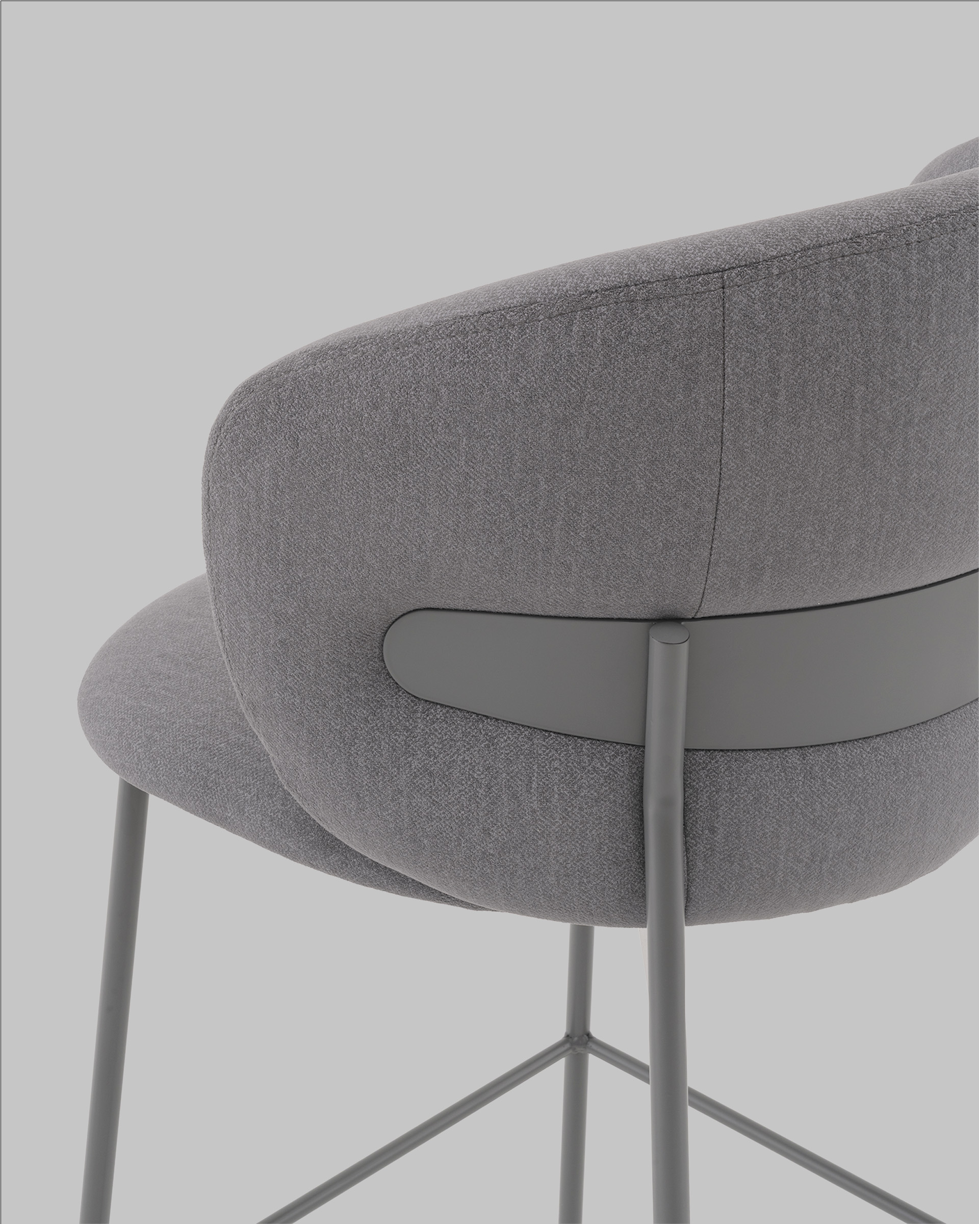 Стул полубарный Блейз велюр серый, каркас серый — изображение 8