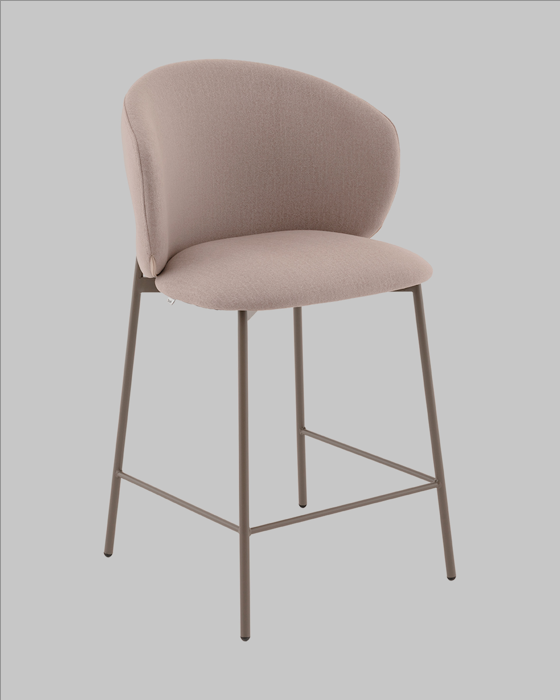 Стул полубарный Блейз велюр бежевый, каркас бежево-серый — изображение 2