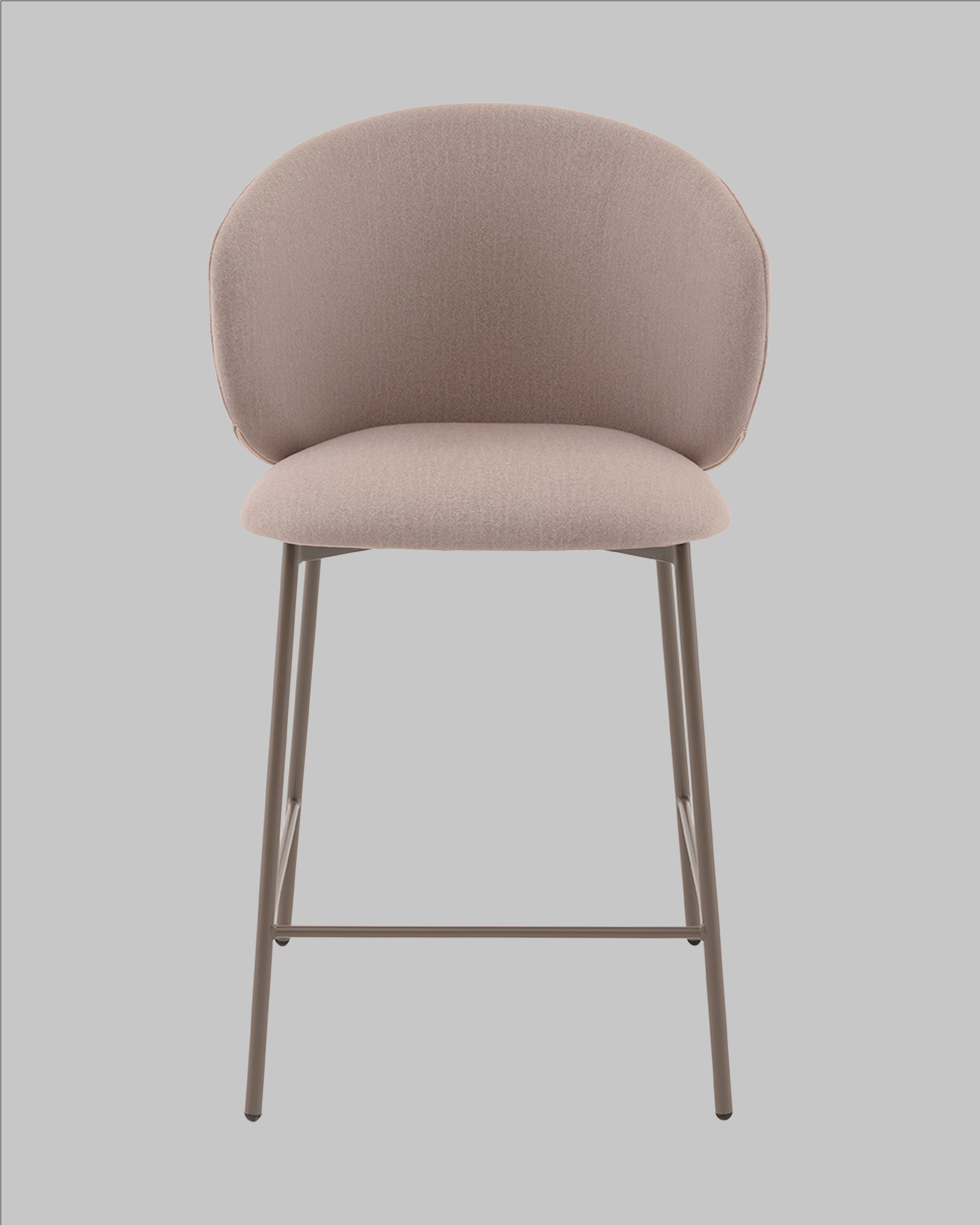 Стул полубарный Блейз велюр бежевый, каркас бежево-серый — изображение 3