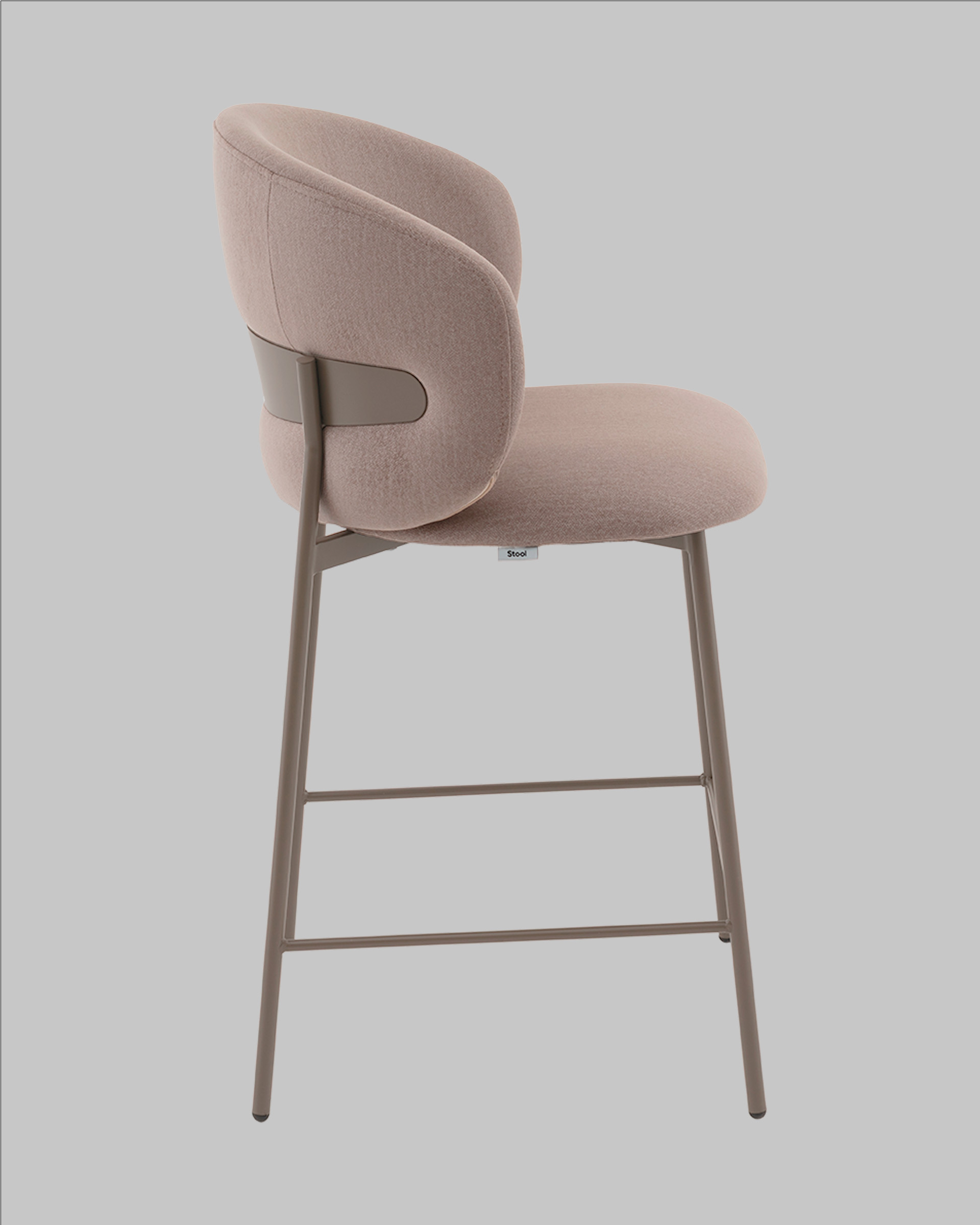 Стул полубарный Блейз велюр бежевый, каркас бежево-серый — изображение 5