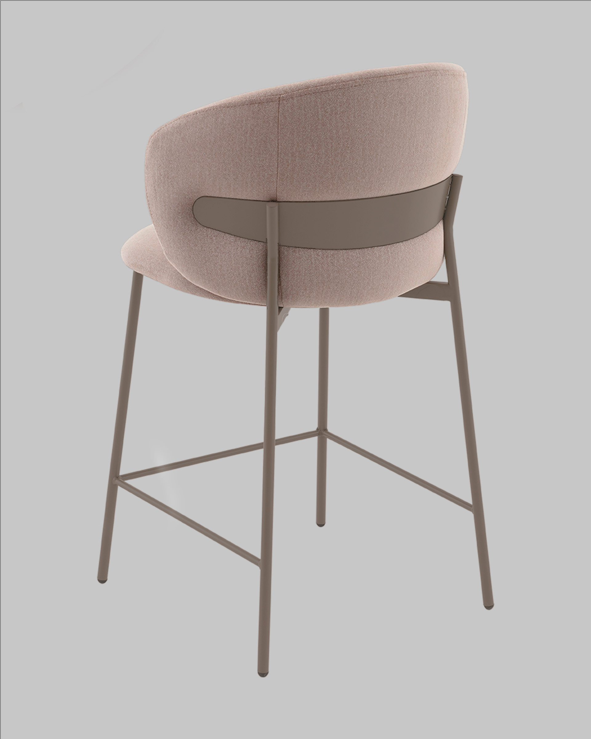 Стул полубарный Блейз велюр бежевый, каркас бежево-серый — изображение 7