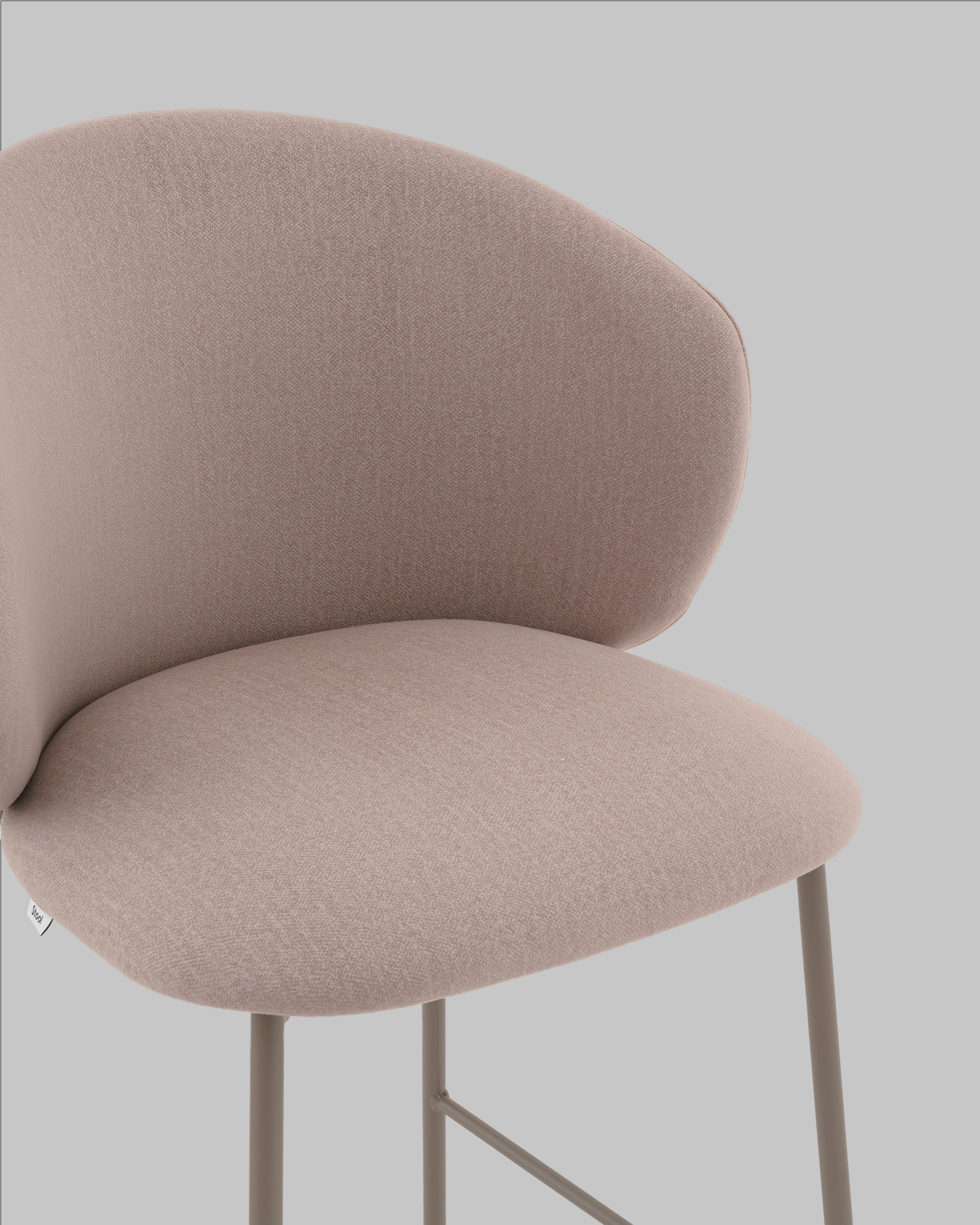 Стул полубарный Блейз велюр бежевый, каркас бежево-серый — изображение 9
