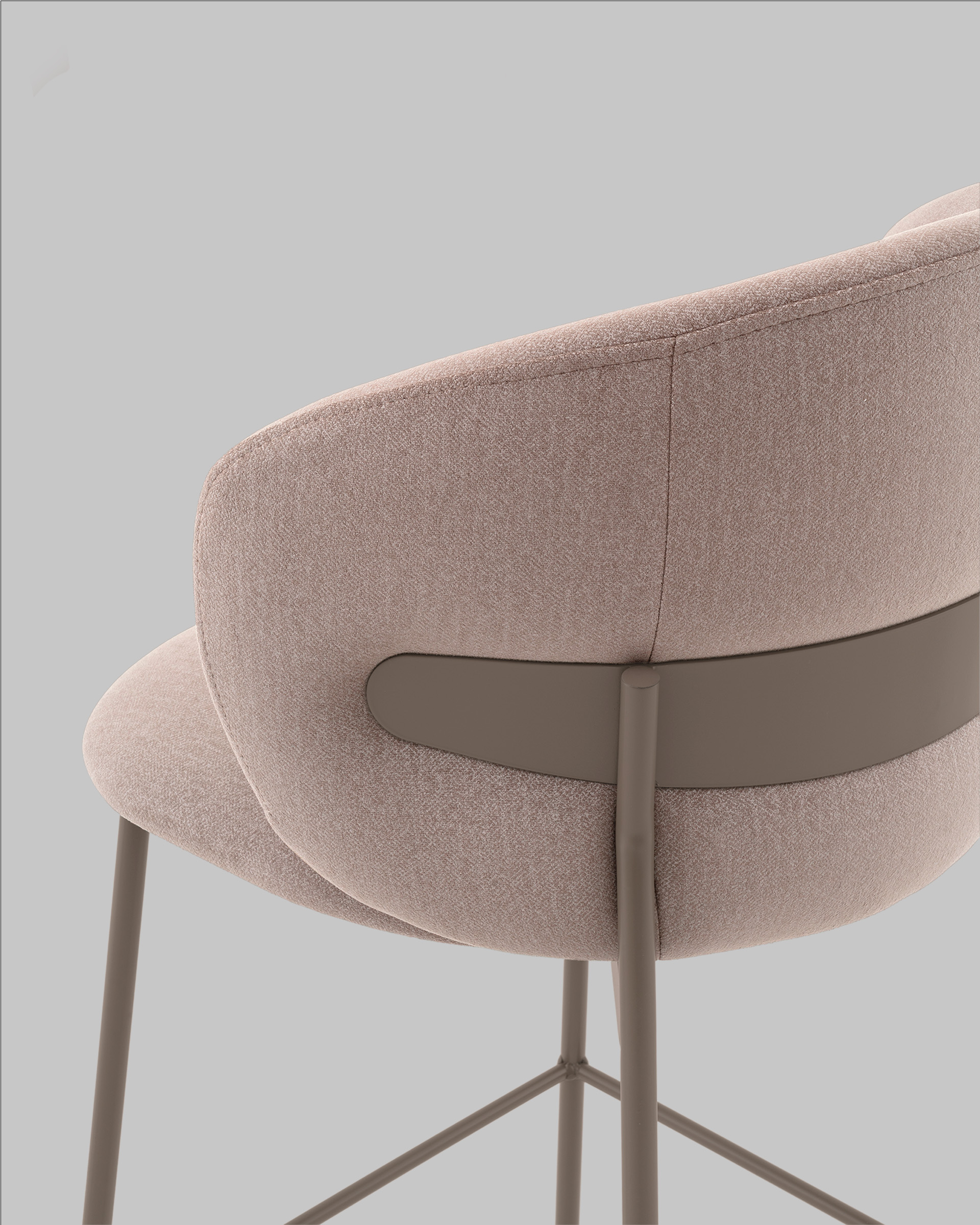 Стул полубарный Блейз велюр бежевый, каркас бежево-серый — изображение 8