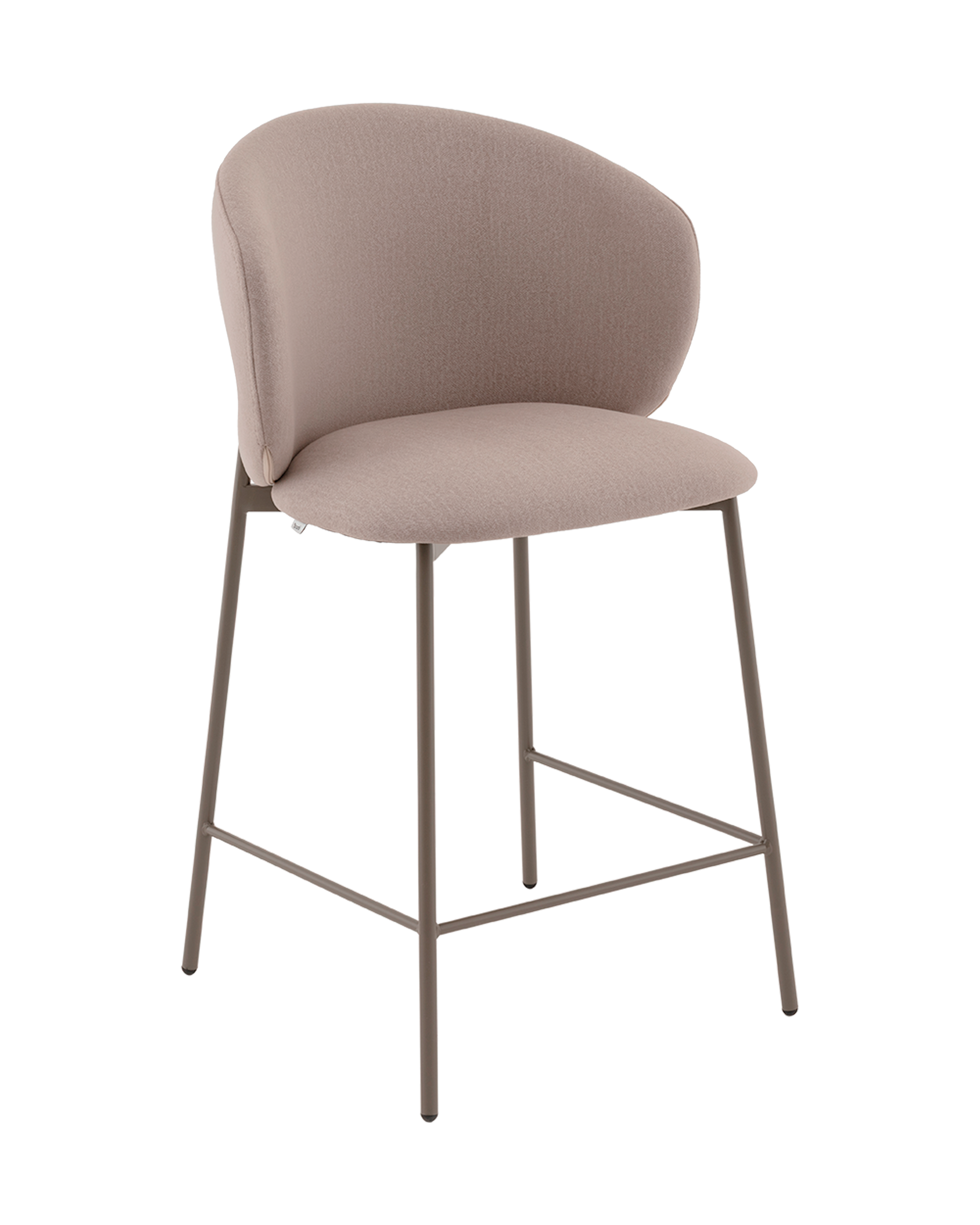 Стул полубарный Блейз велюр бежевый, каркас бежево-серый