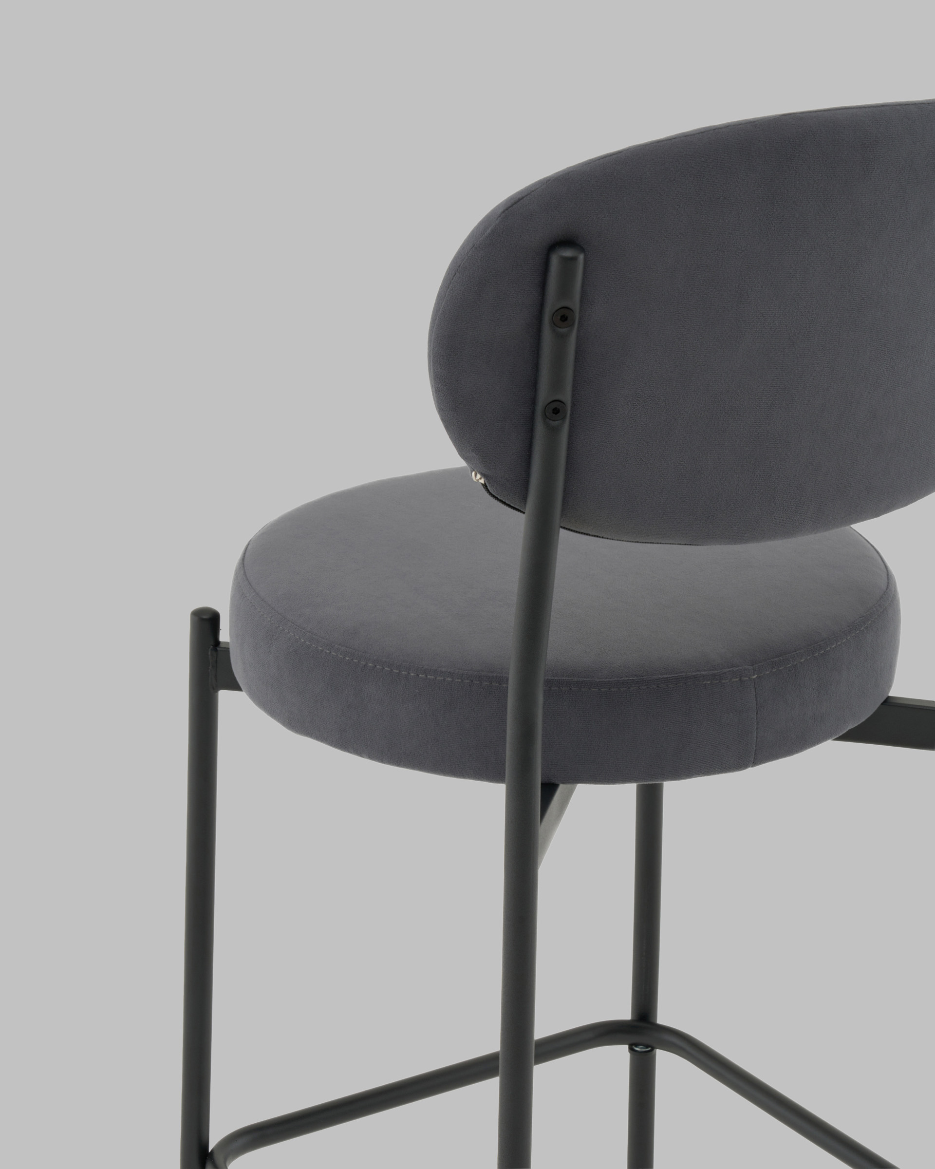 Стул Полубарный Бриф DD велюр тёмно-серый — изображение 7