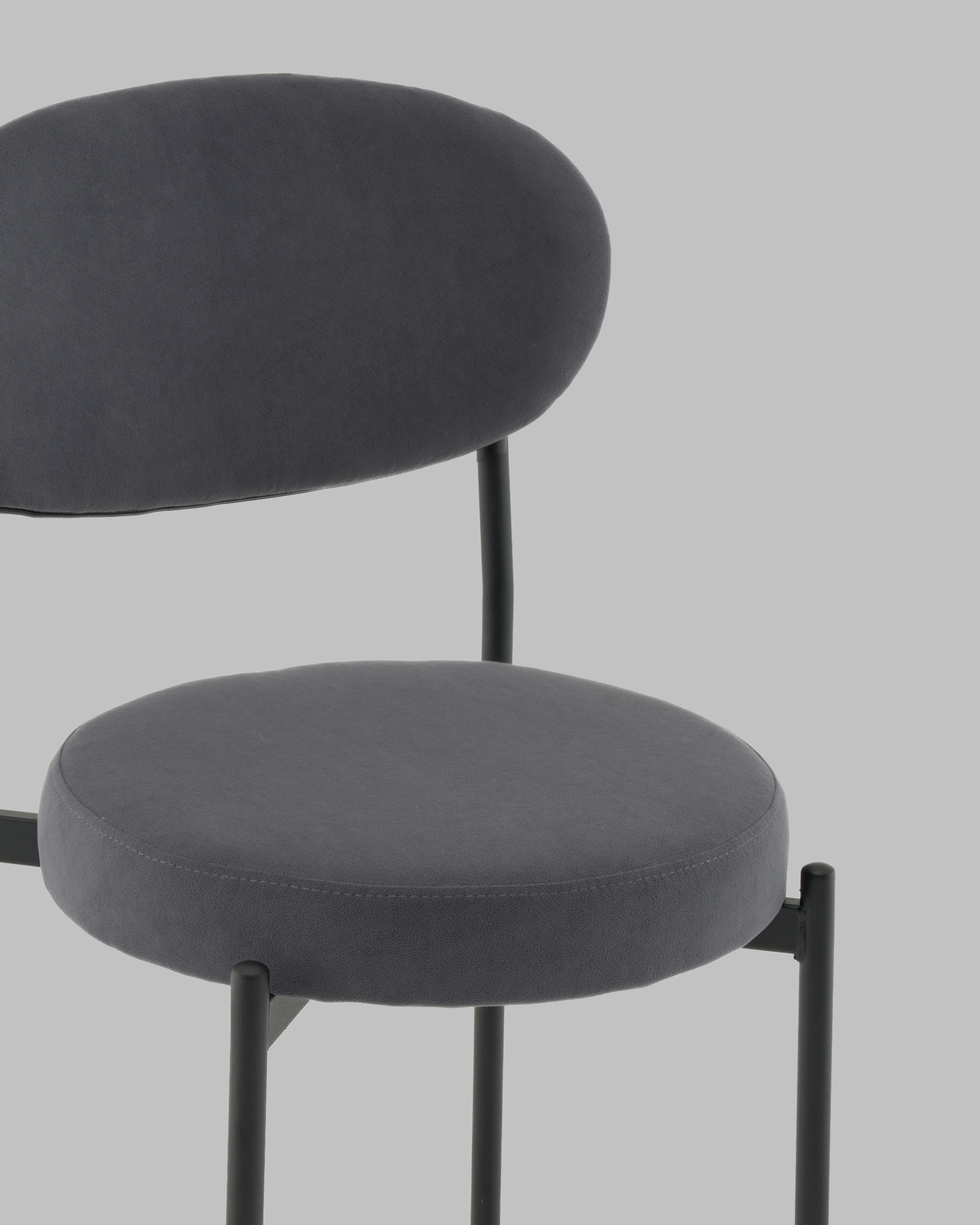 Стул Полубарный Бриф DD велюр тёмно-серый — изображение 8