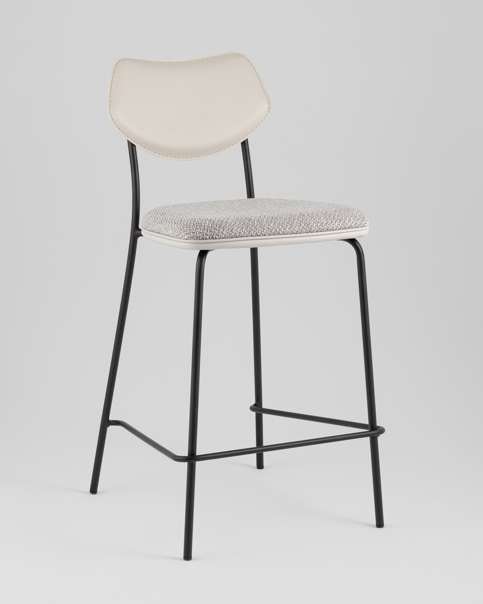 Стул полубарный Casey серый с серой экокожей — изображение 2