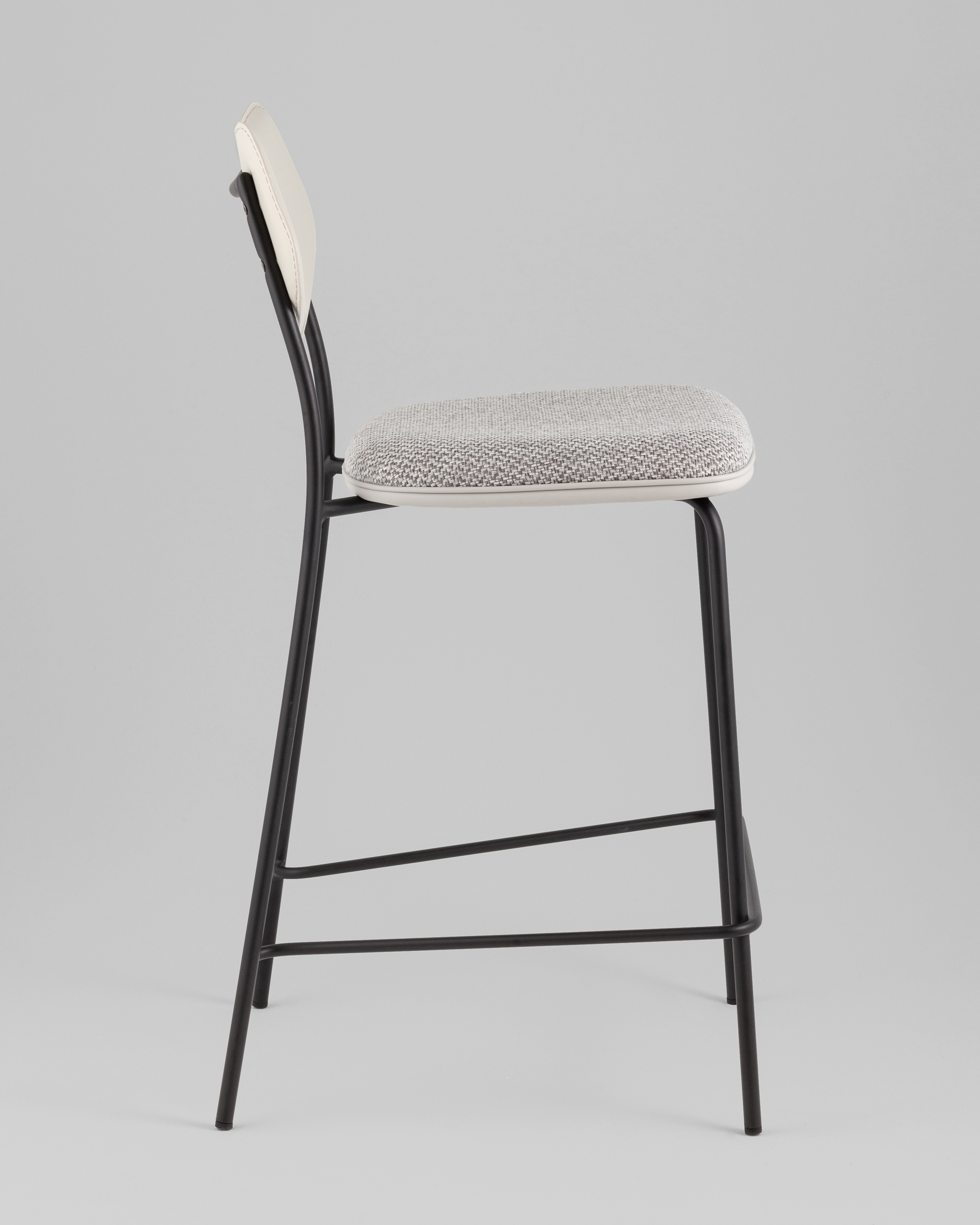 Стул полубарный Casey серый с серой экокожей — изображение 6