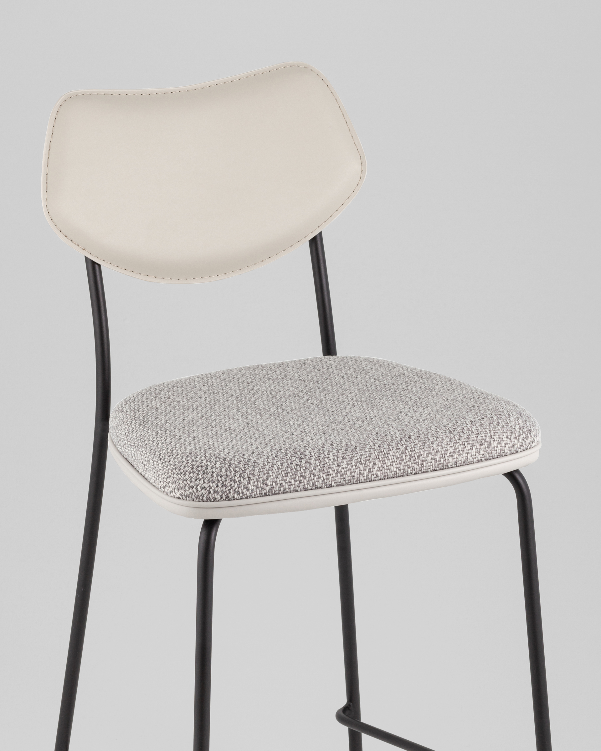 Стул полубарный Casey серый с серой экокожей — изображение 10