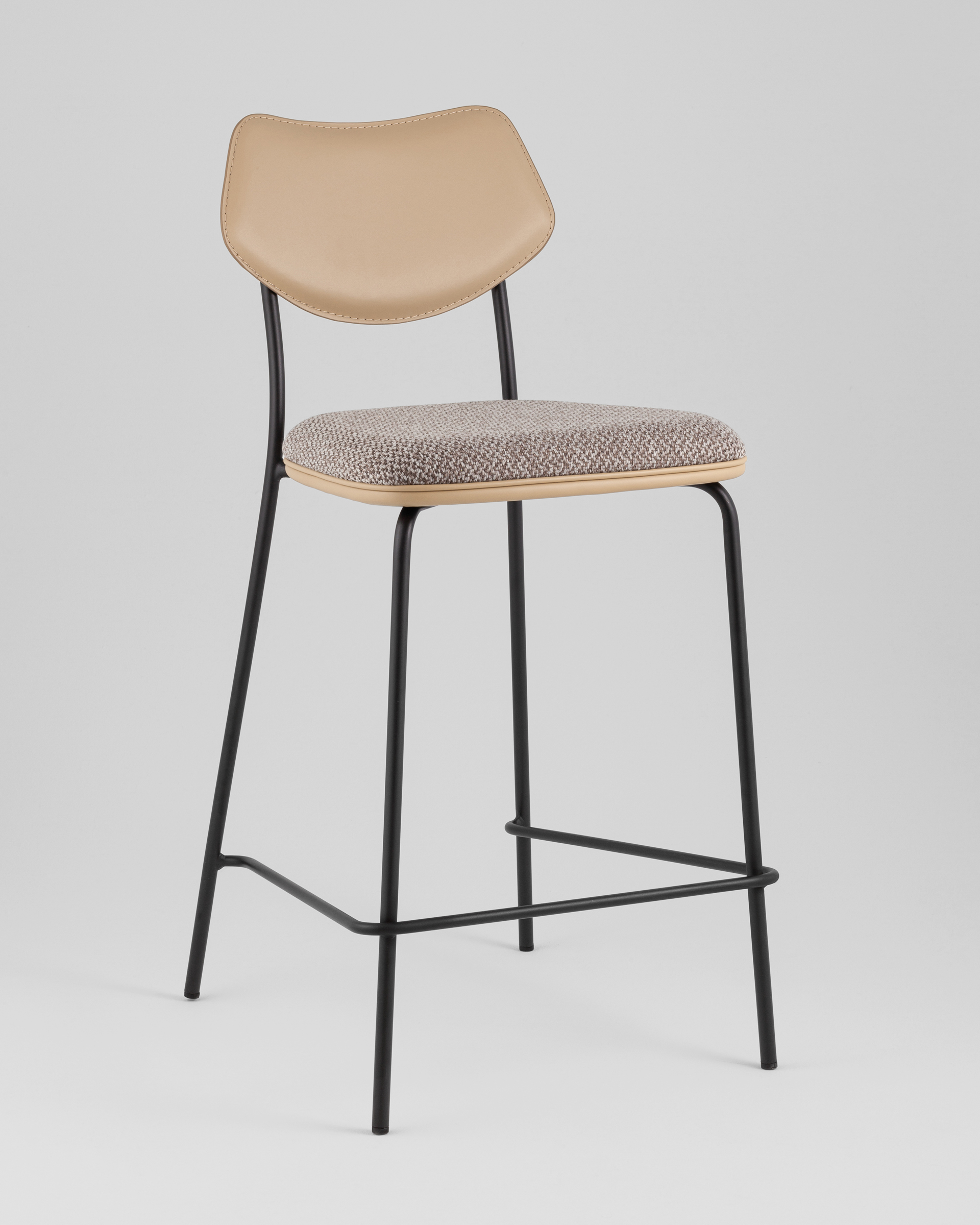 Стул полубарный Casey серо-коричневый с бежевой экокожей — изображение 2