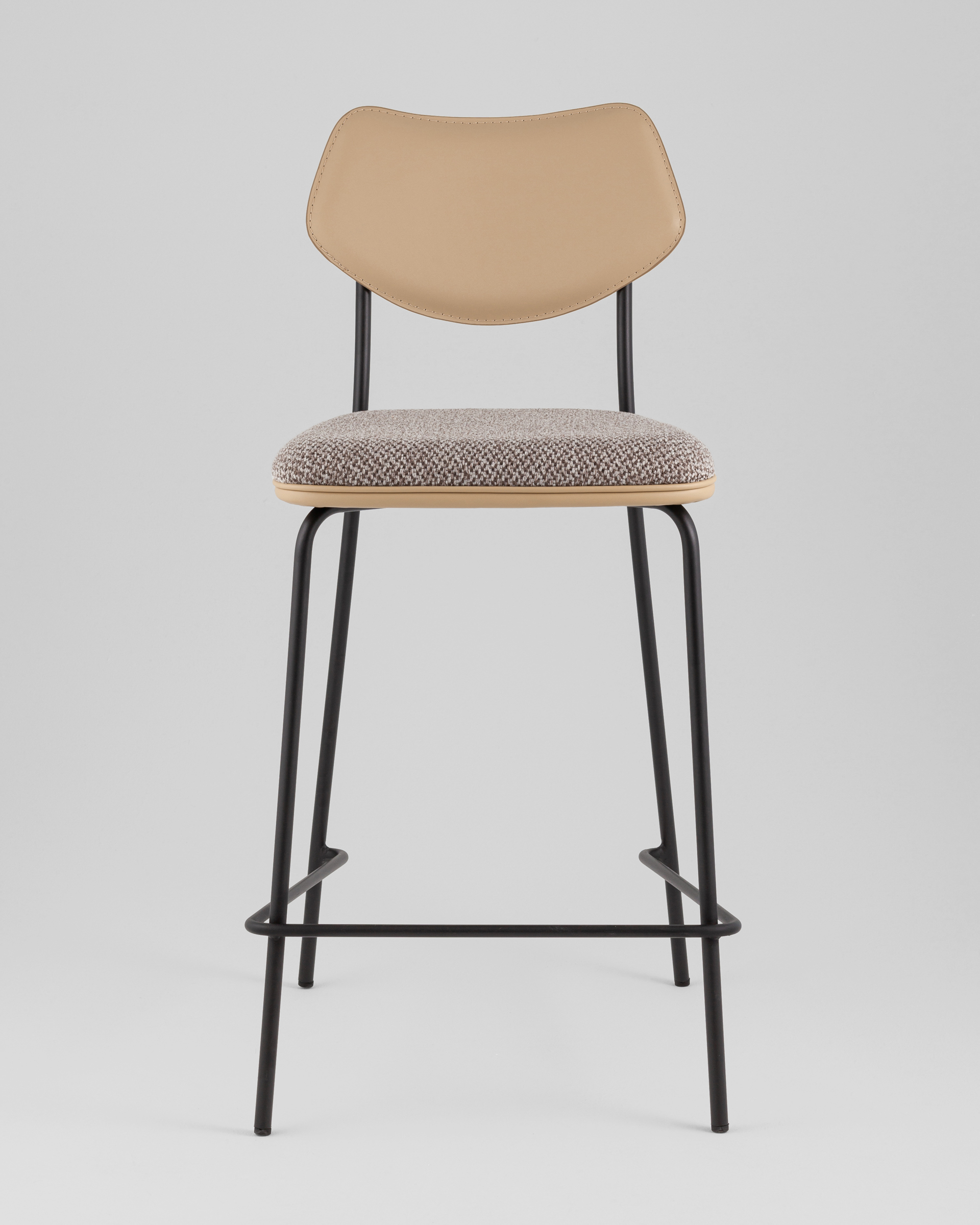 Стул полубарный Casey серо-коричневый с бежевой экокожей — изображение 3