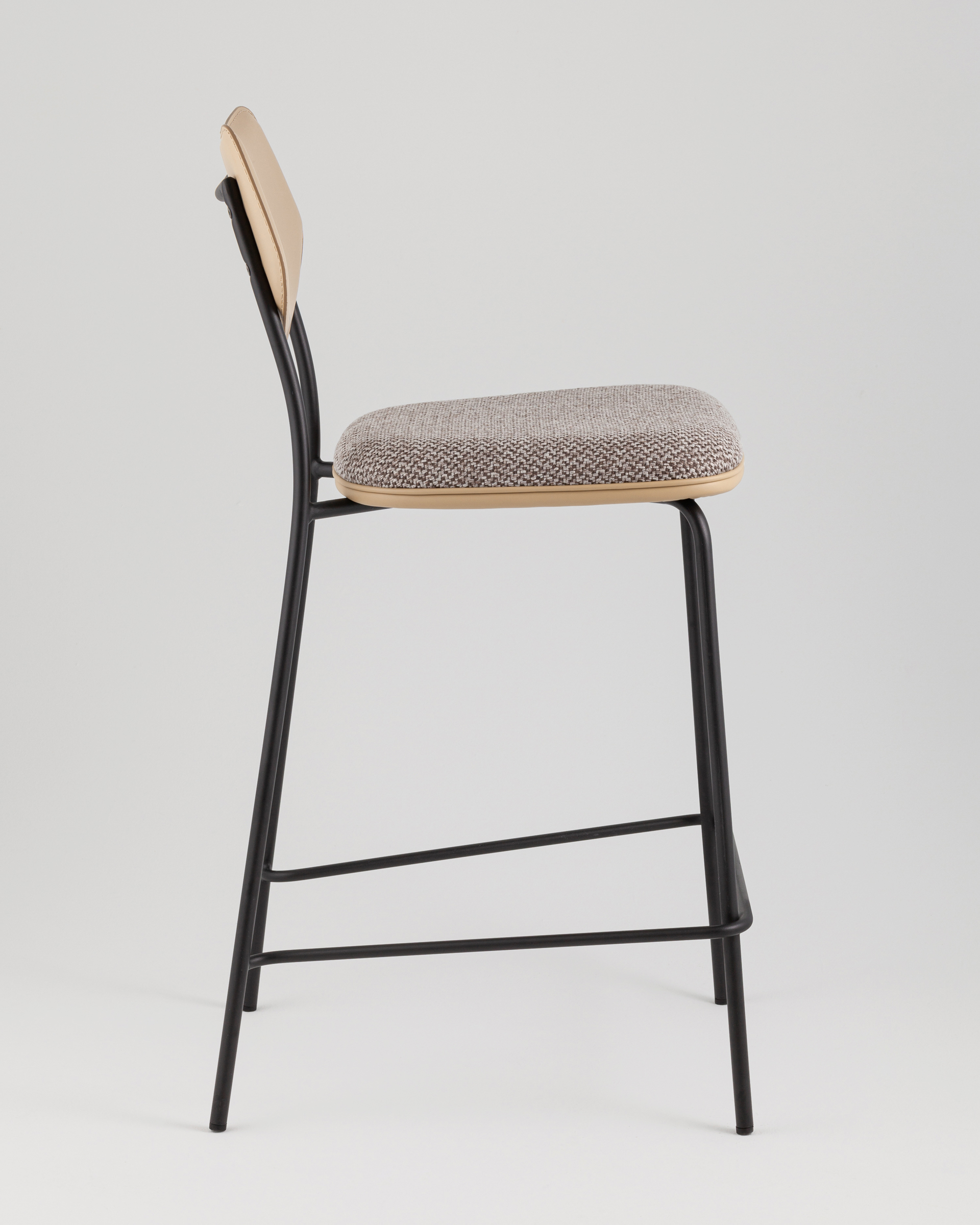 Стул полубарный Casey серо-коричневый с бежевой экокожей — изображение 4