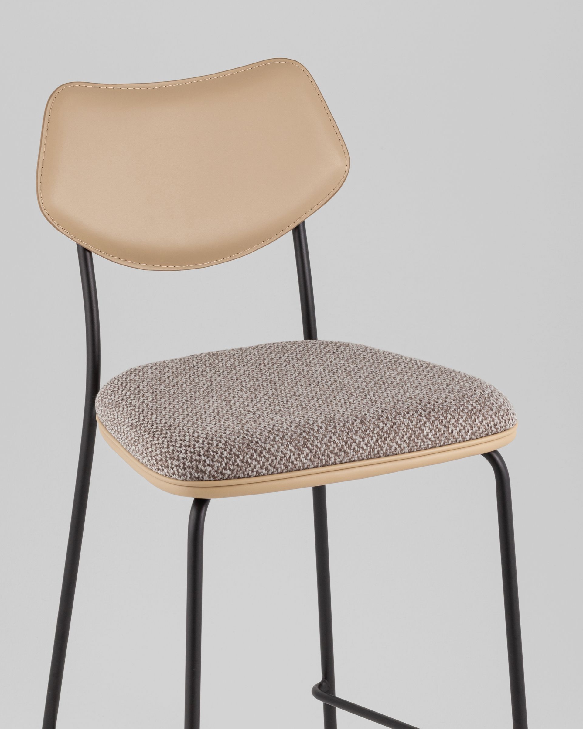 Стул полубарный Casey серо-коричневый с бежевой экокожей — изображение 8