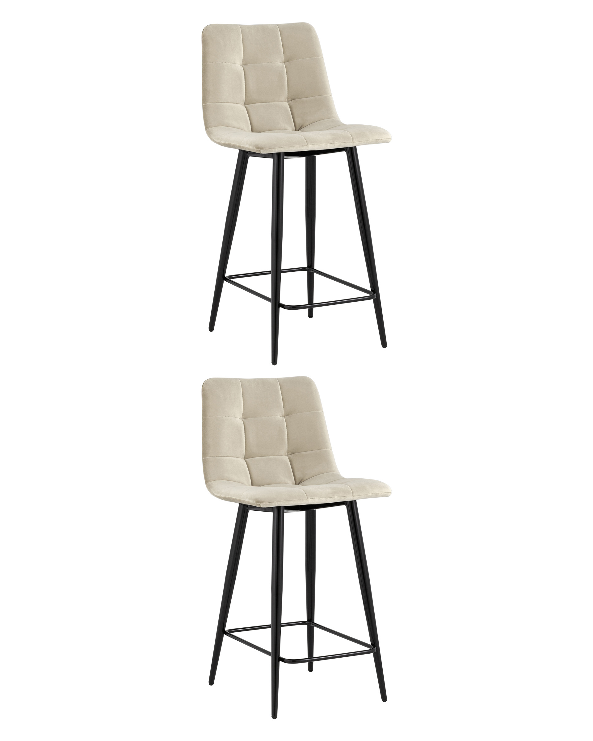 Стул полубарный Джанго велюр бежевый 2 шт.