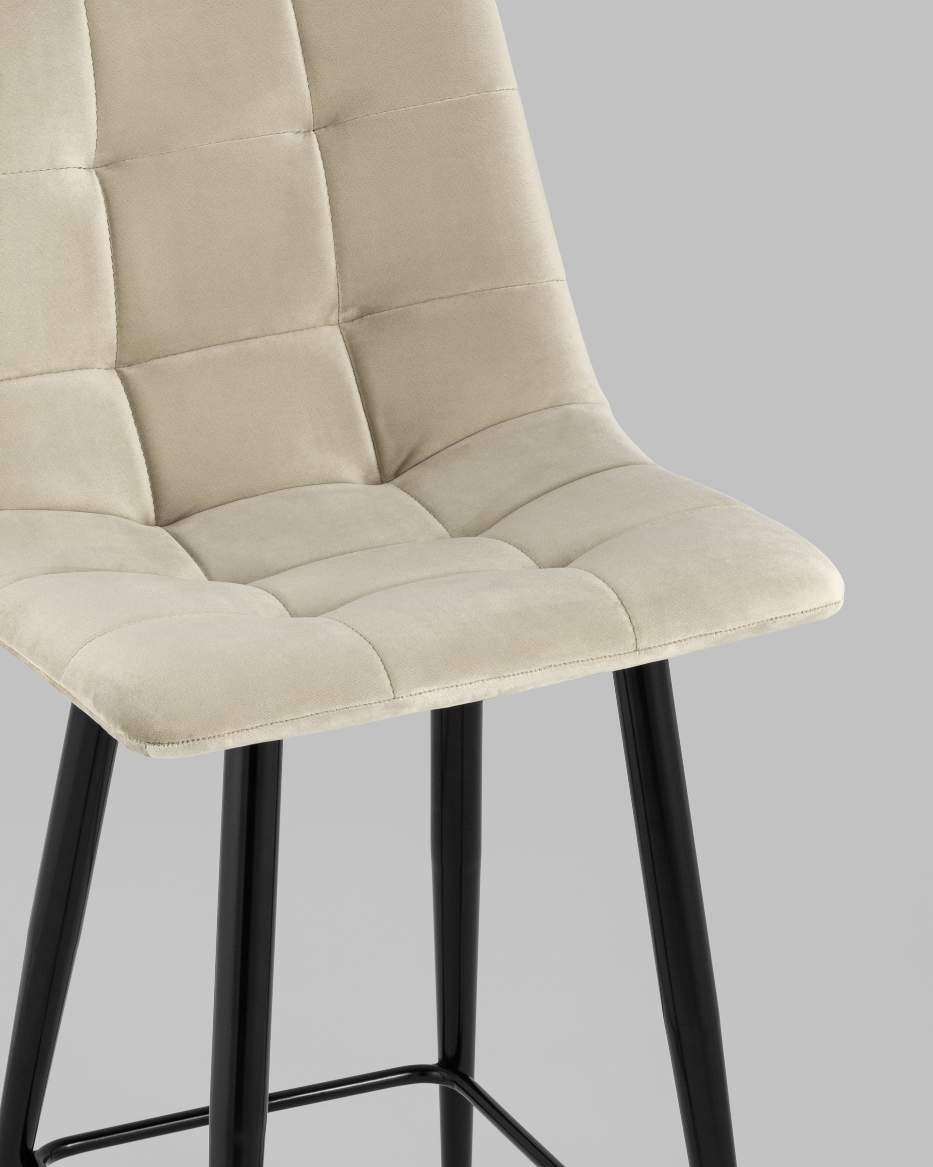 Стул полубарный Джанго велюр бежевый 2 шт. — изображение 8