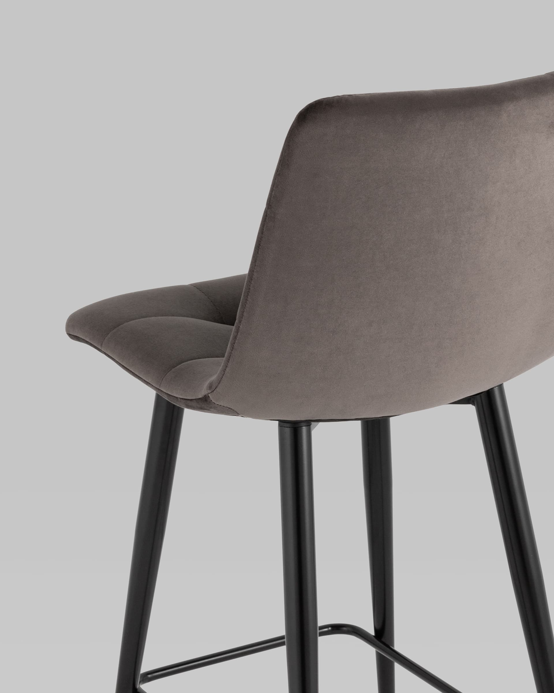 Стул полубарный Джанго велюр пепельно-серый высота сиденья 60 см — изображение 7