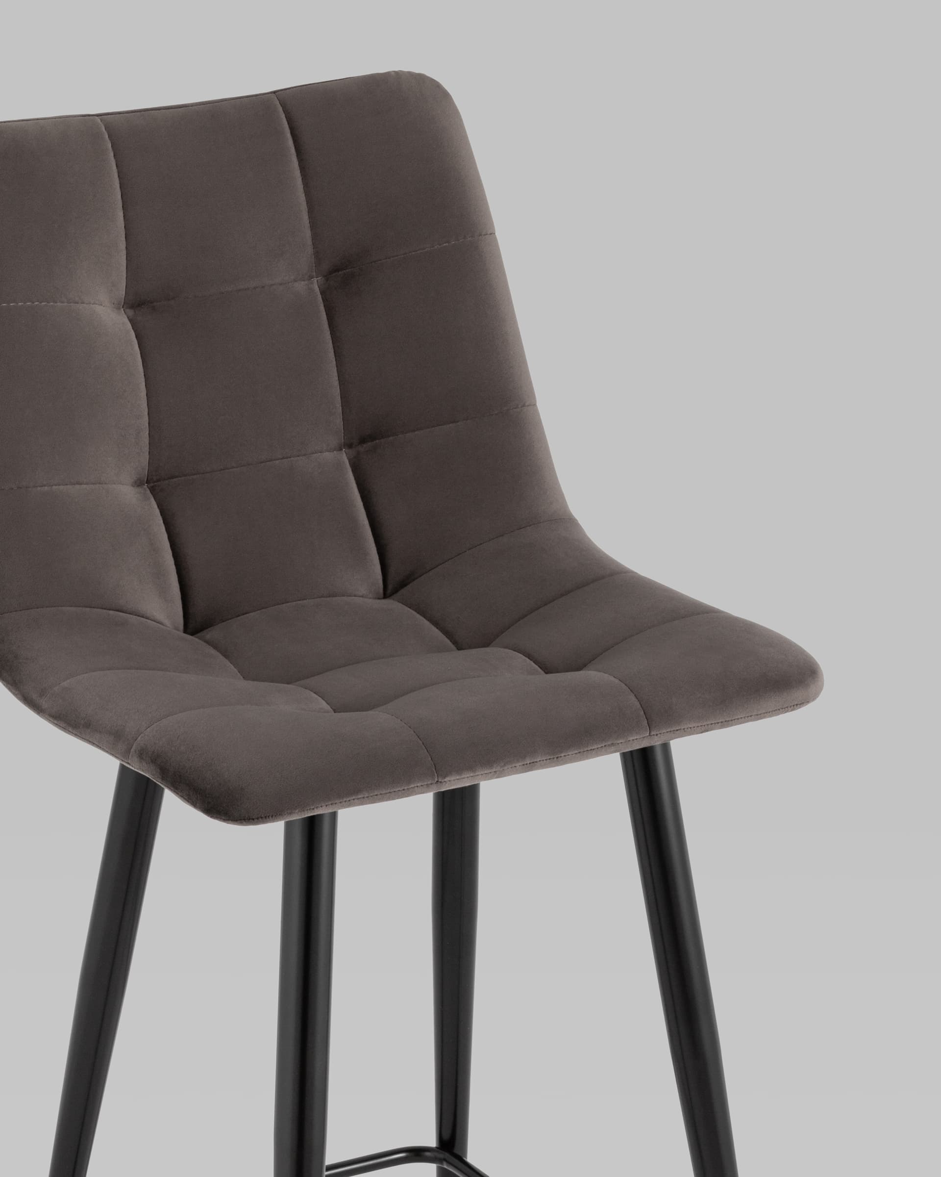 Стул полубарный Джанго велюр пепельно-серый высота сиденья 60 см — изображение 8