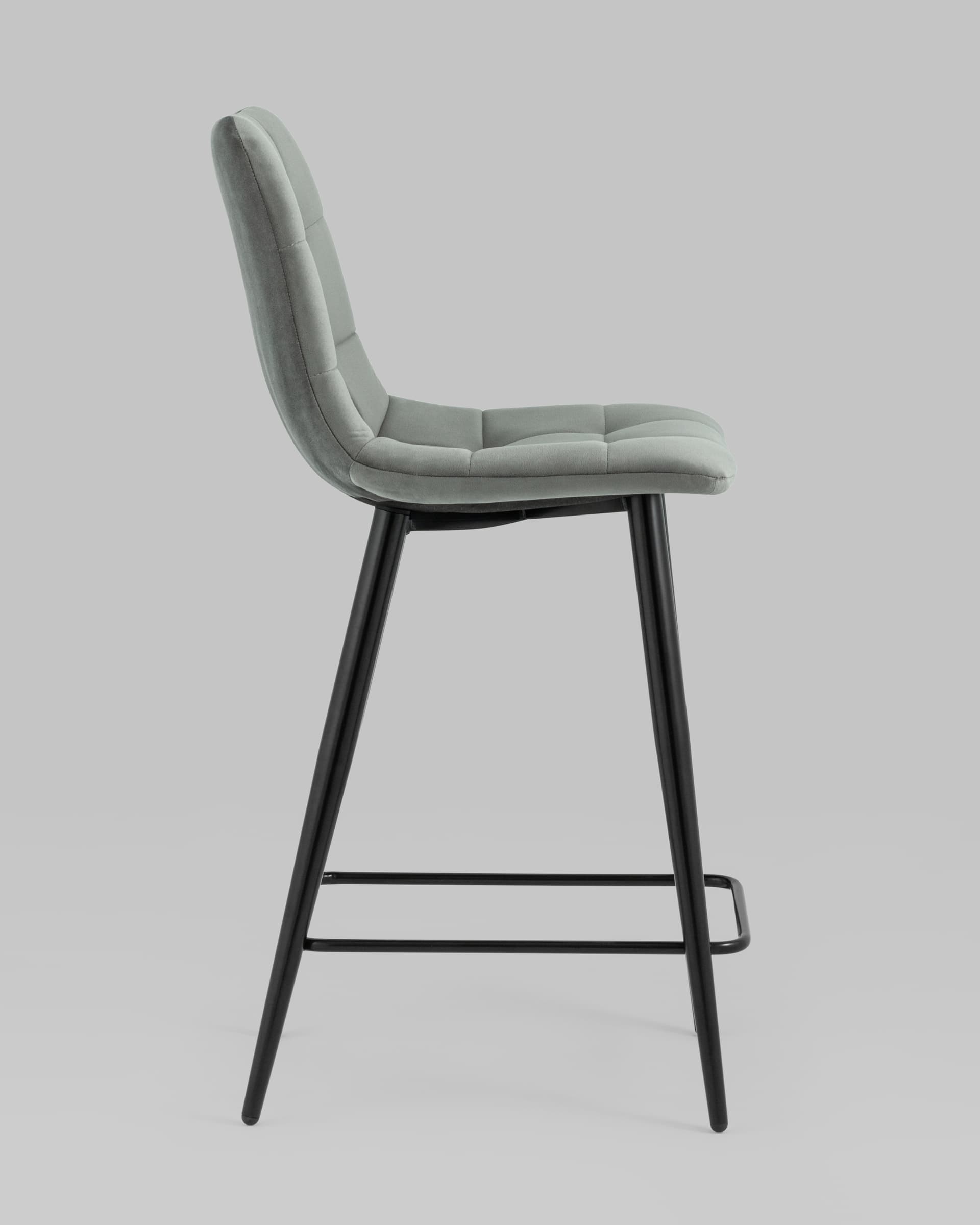 Стул полубарный Джанго велюр серый высота сиденья 60 см — изображение 6