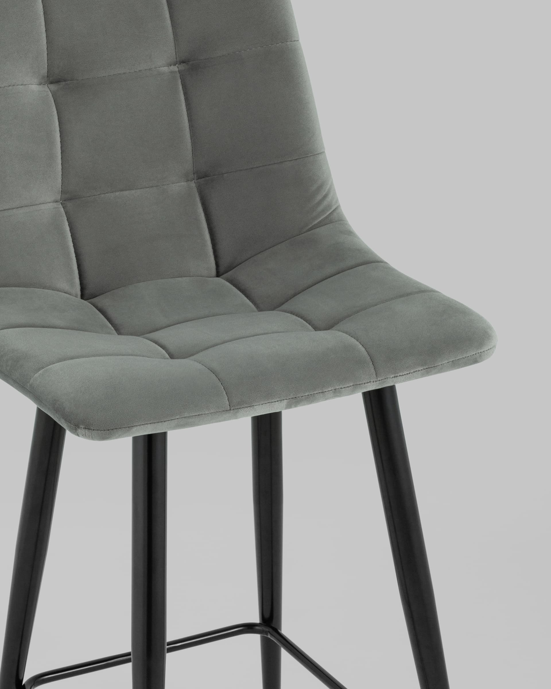 Стул полубарный Джанго велюр серый высота сиденья 60 см — изображение 10