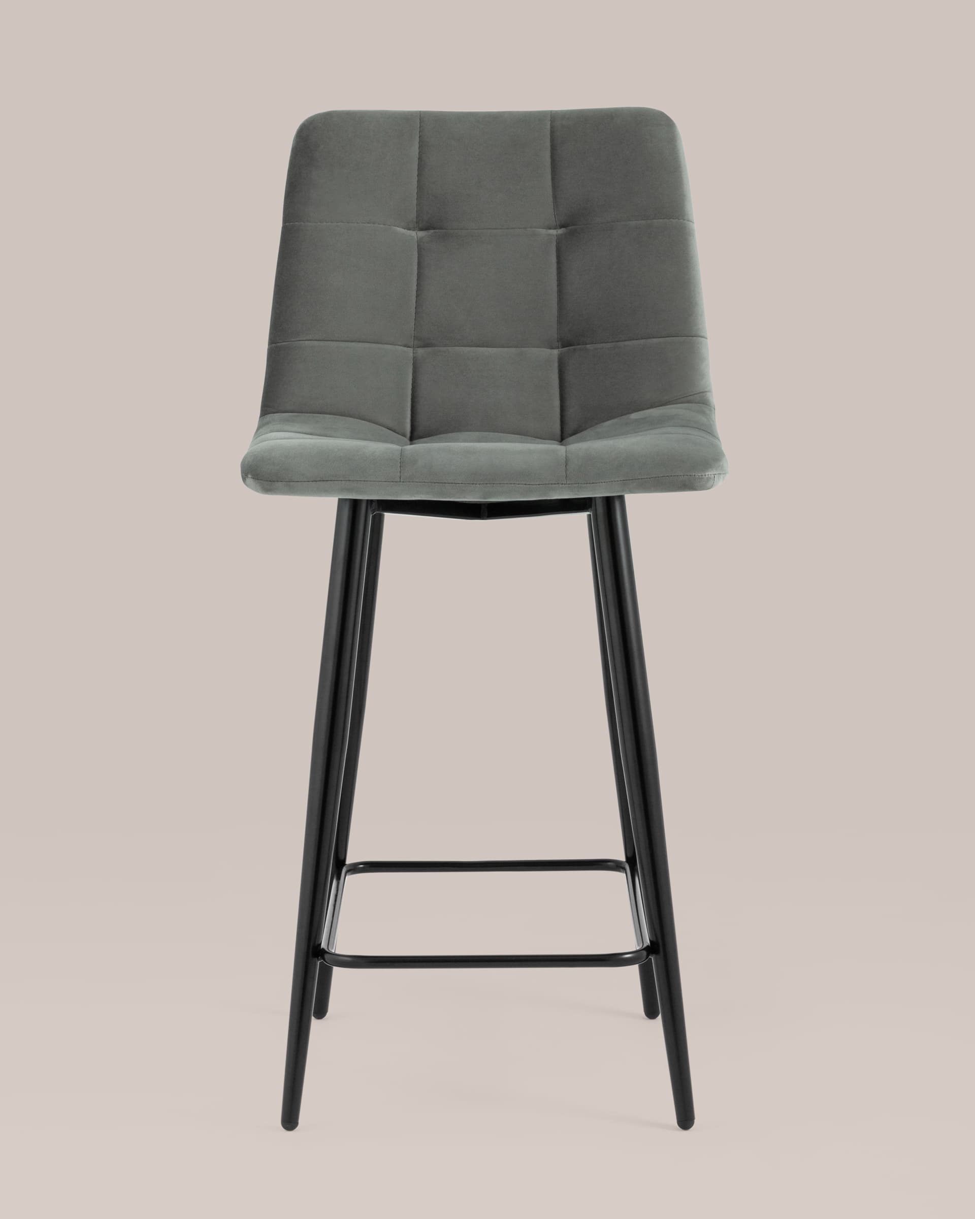 Стул полубарный Джанго велюр серый высота сиденья 60 см — изображение 5