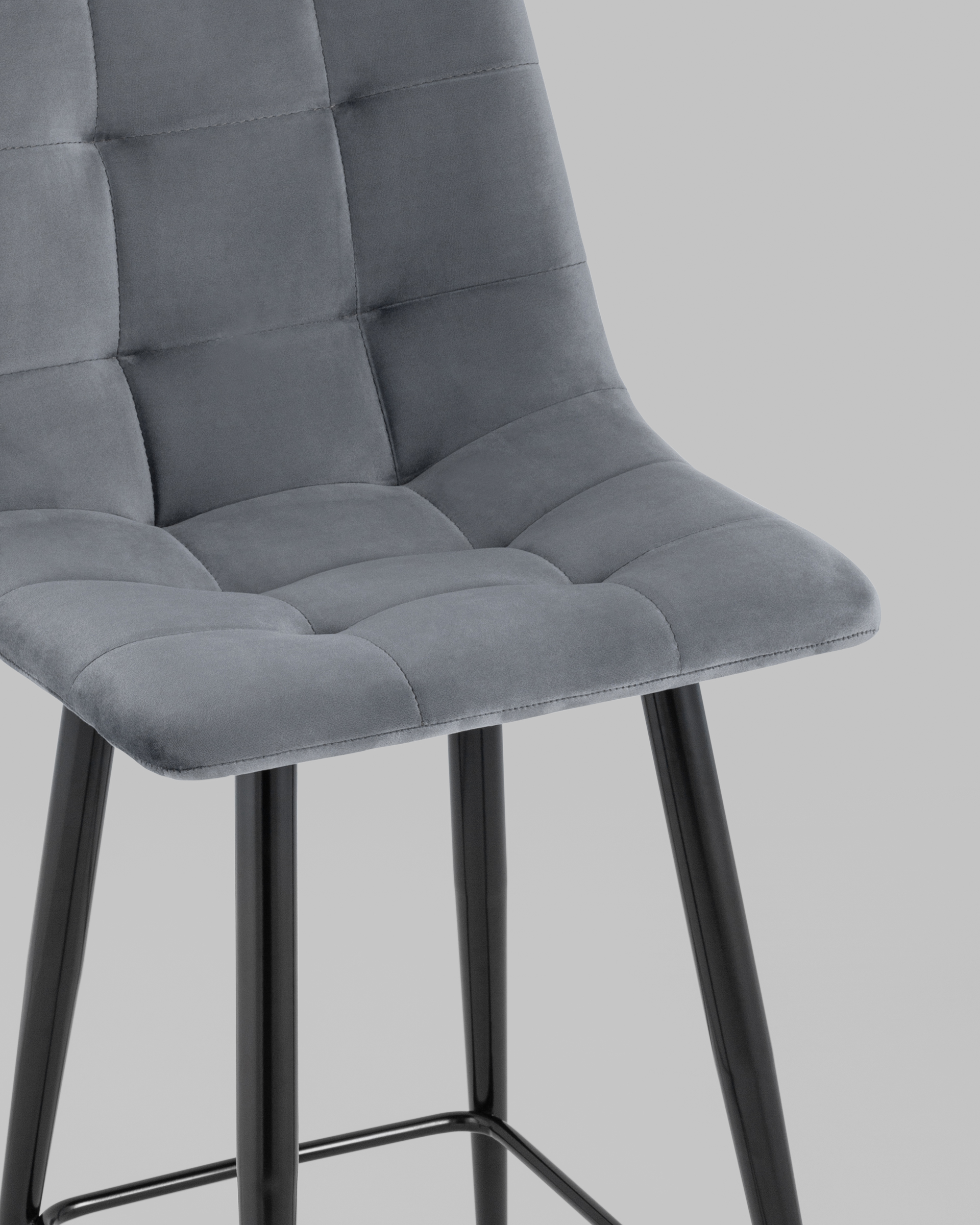 Стул полубарный Джанго велюр тёмно-серый 2 шт. — изображение 8