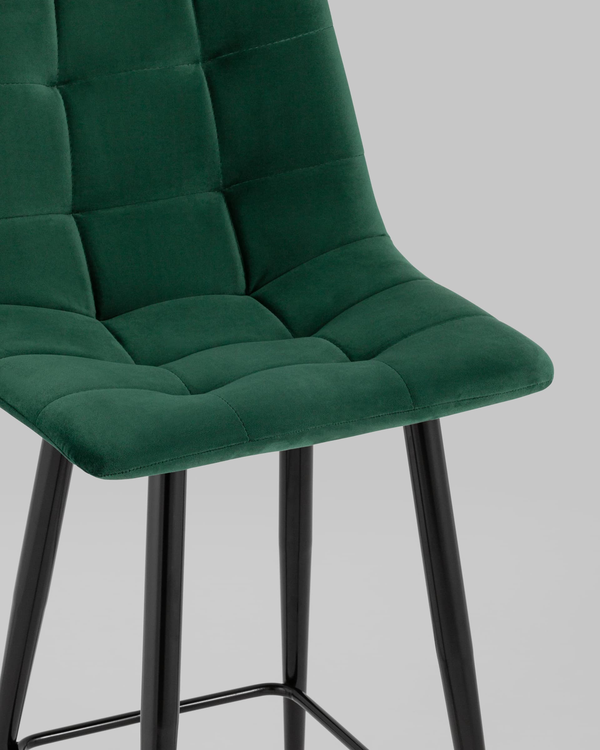 Стул полубарный Джанго велюр зелёный высота сиденья 60 см — изображение 8