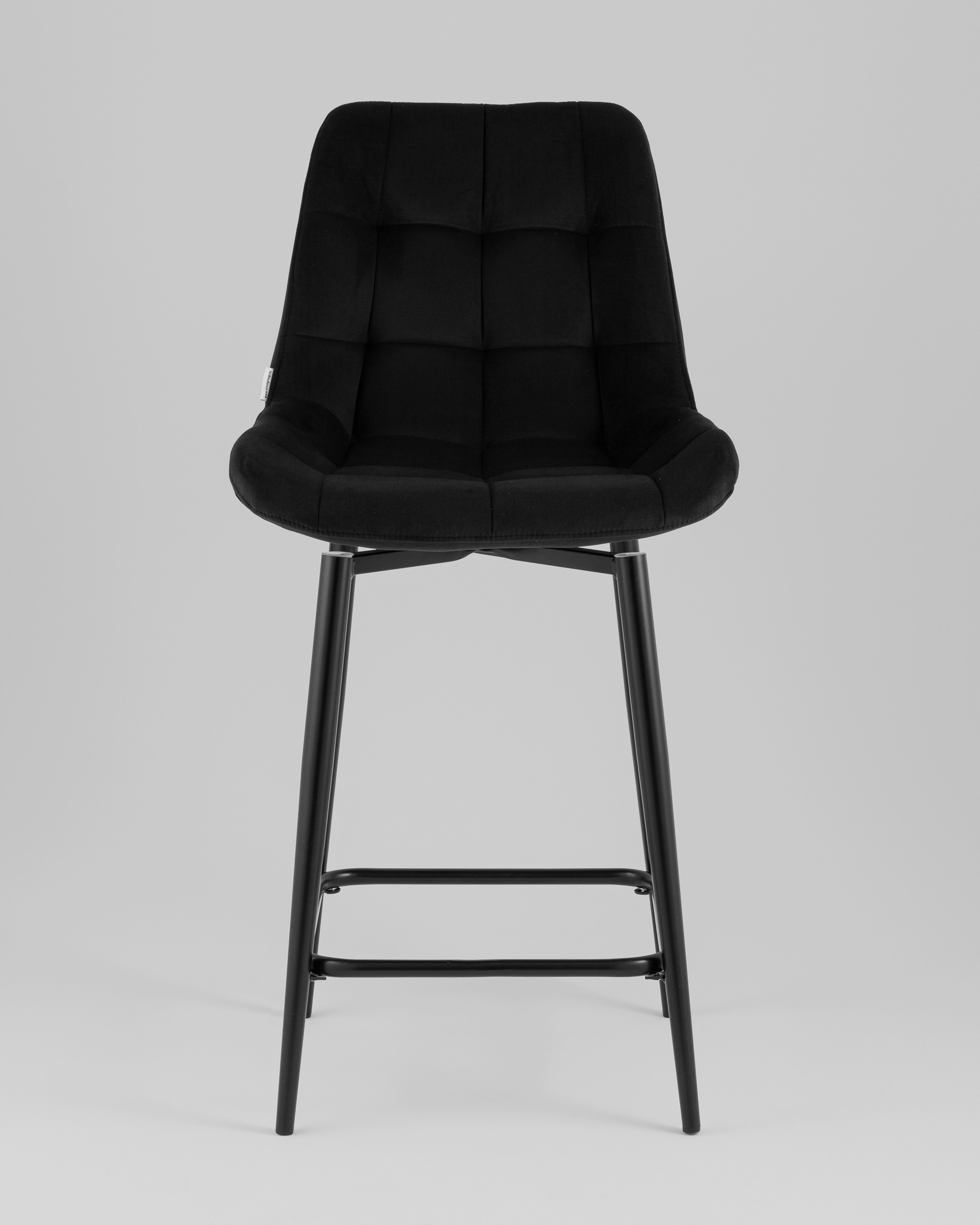 Стул полубарный Флекс с поворотным механизмом велюр черный — изображение 3