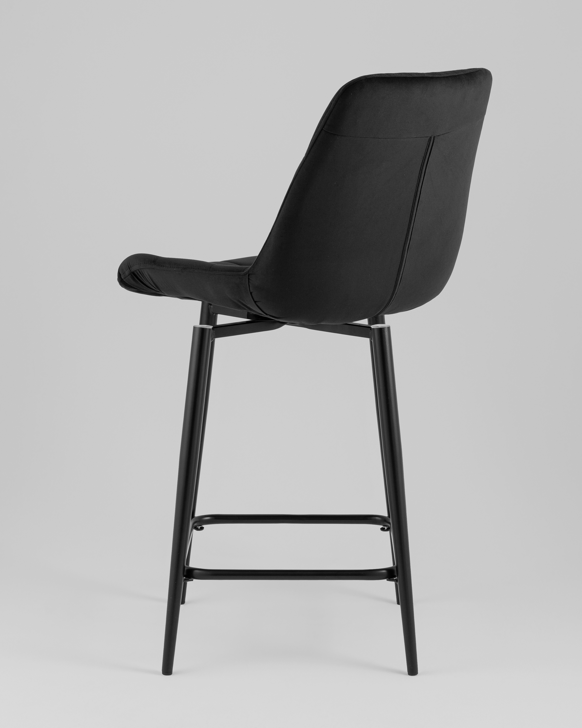 Стул полубарный Флекс с поворотным механизмом велюр черный — изображение 6