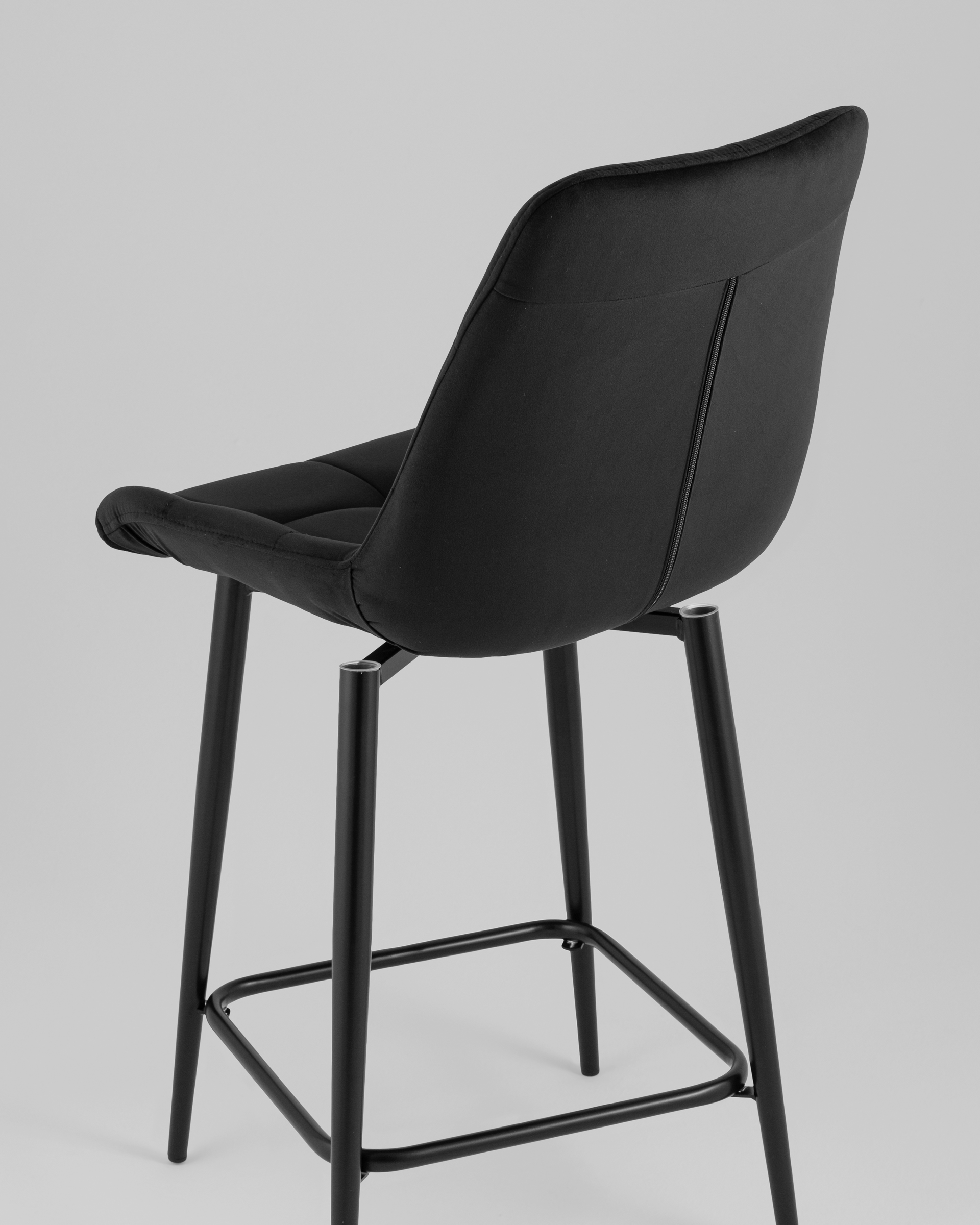 Стул полубарный Флекс с поворотным механизмом велюр черный — изображение 7
