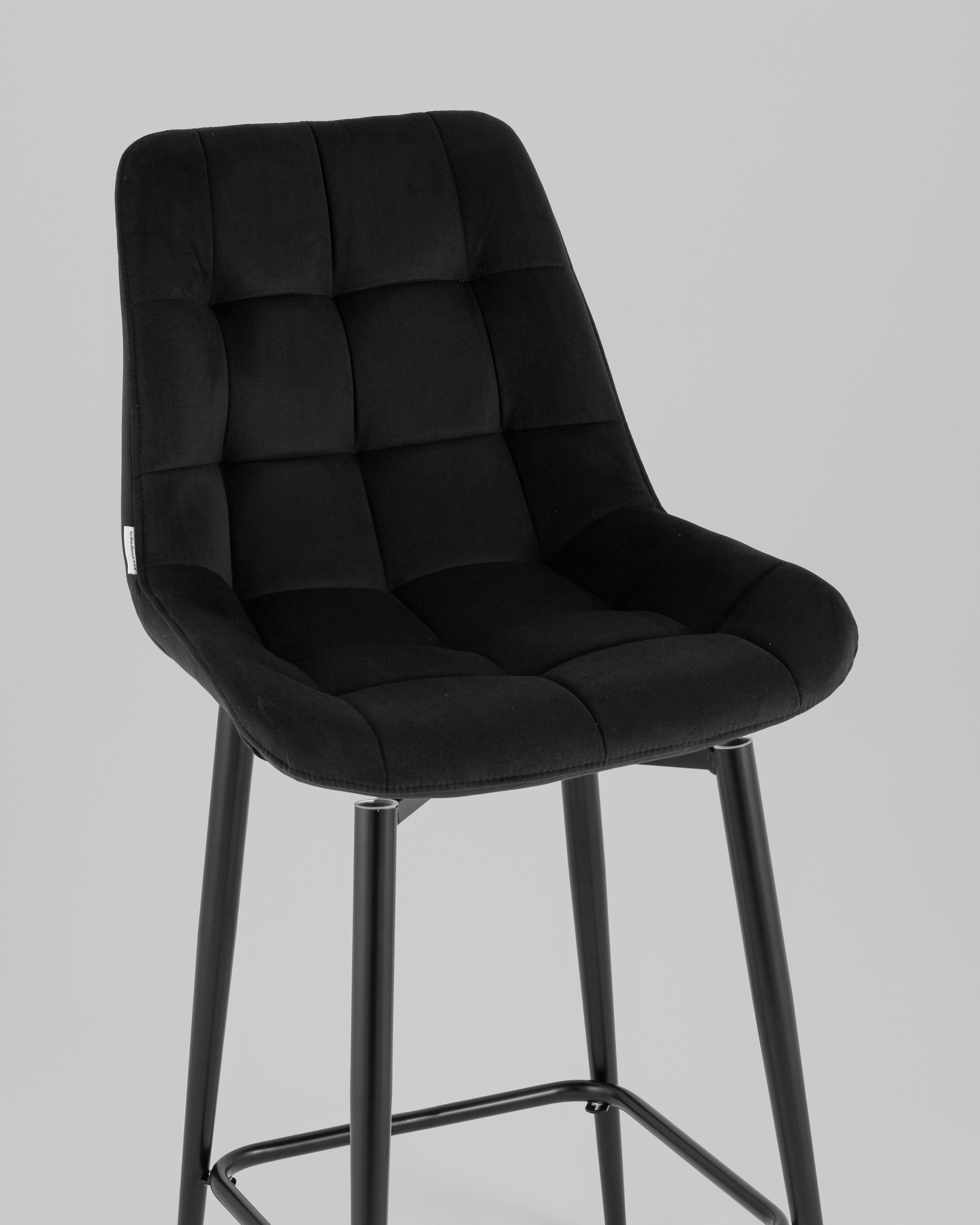 Стул полубарный Флекс с поворотным механизмом велюр черный — изображение 8