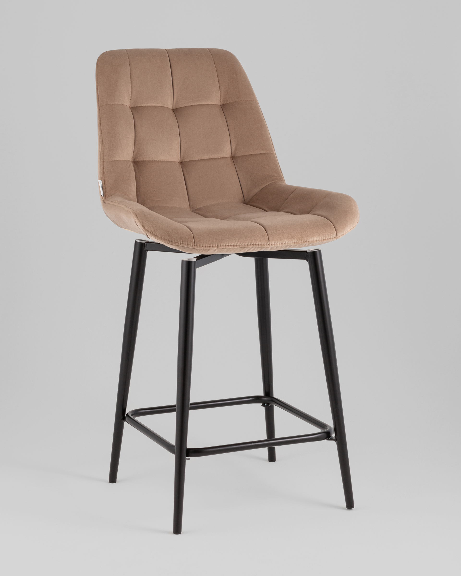 Стул полубарный Флекс с поворотным механизмом велюр капучино — изображение 2