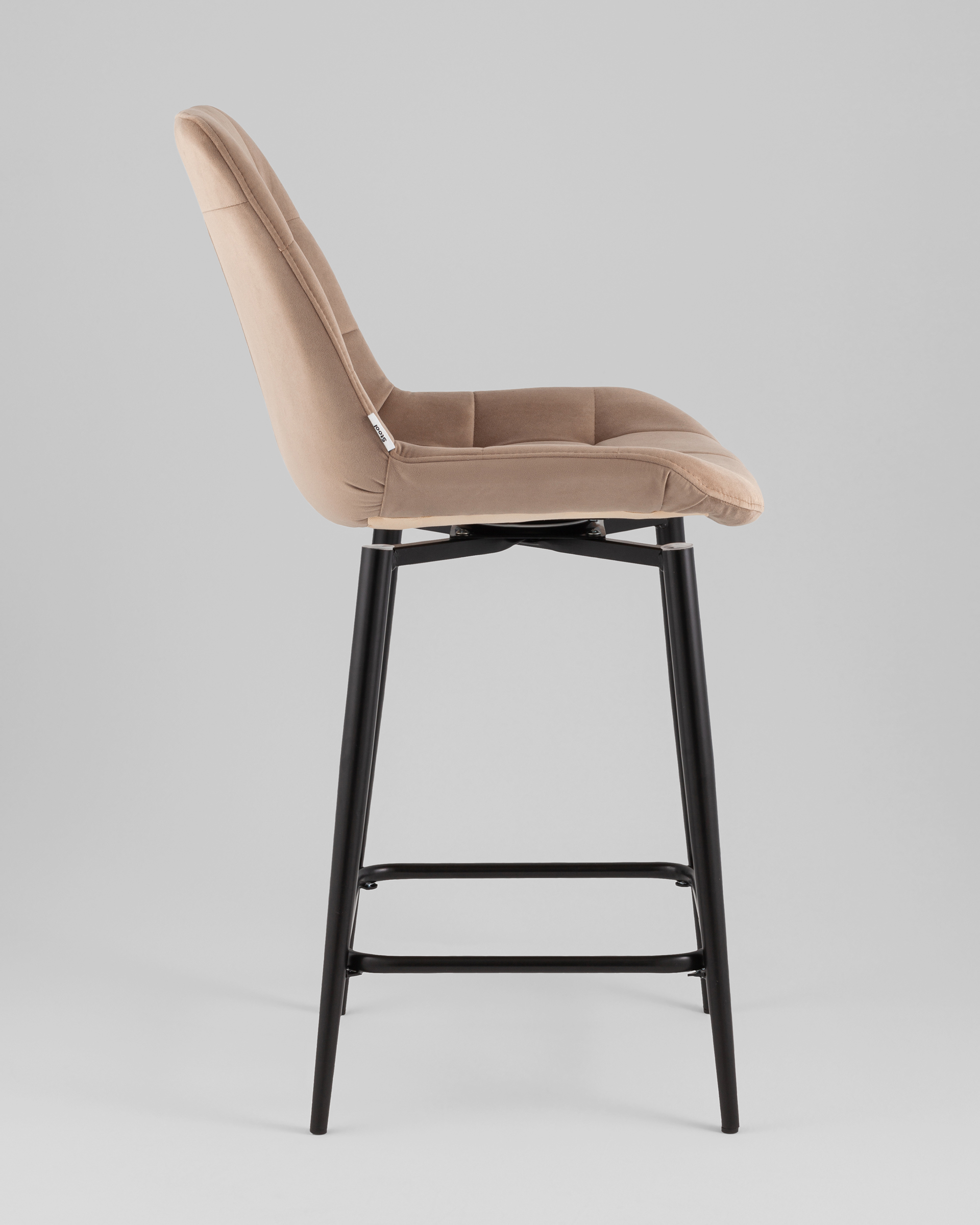 Стул полубарный Флекс с поворотным механизмом велюр капучино — изображение 4