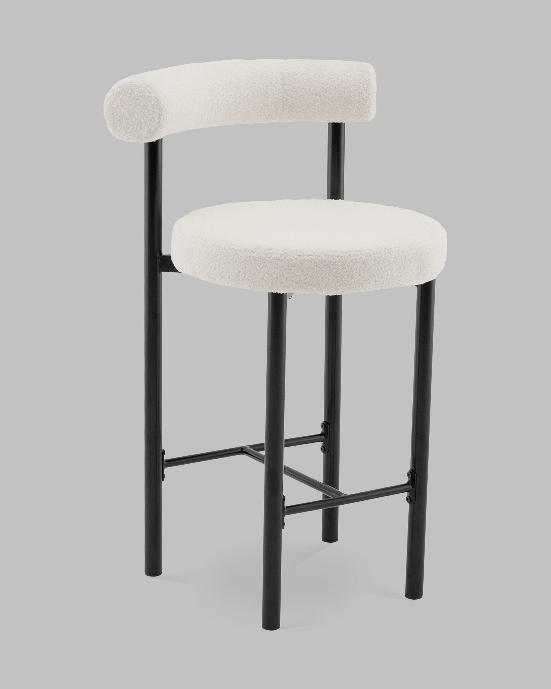 Стул полубарный Флорео букле молочный — изображение 2
