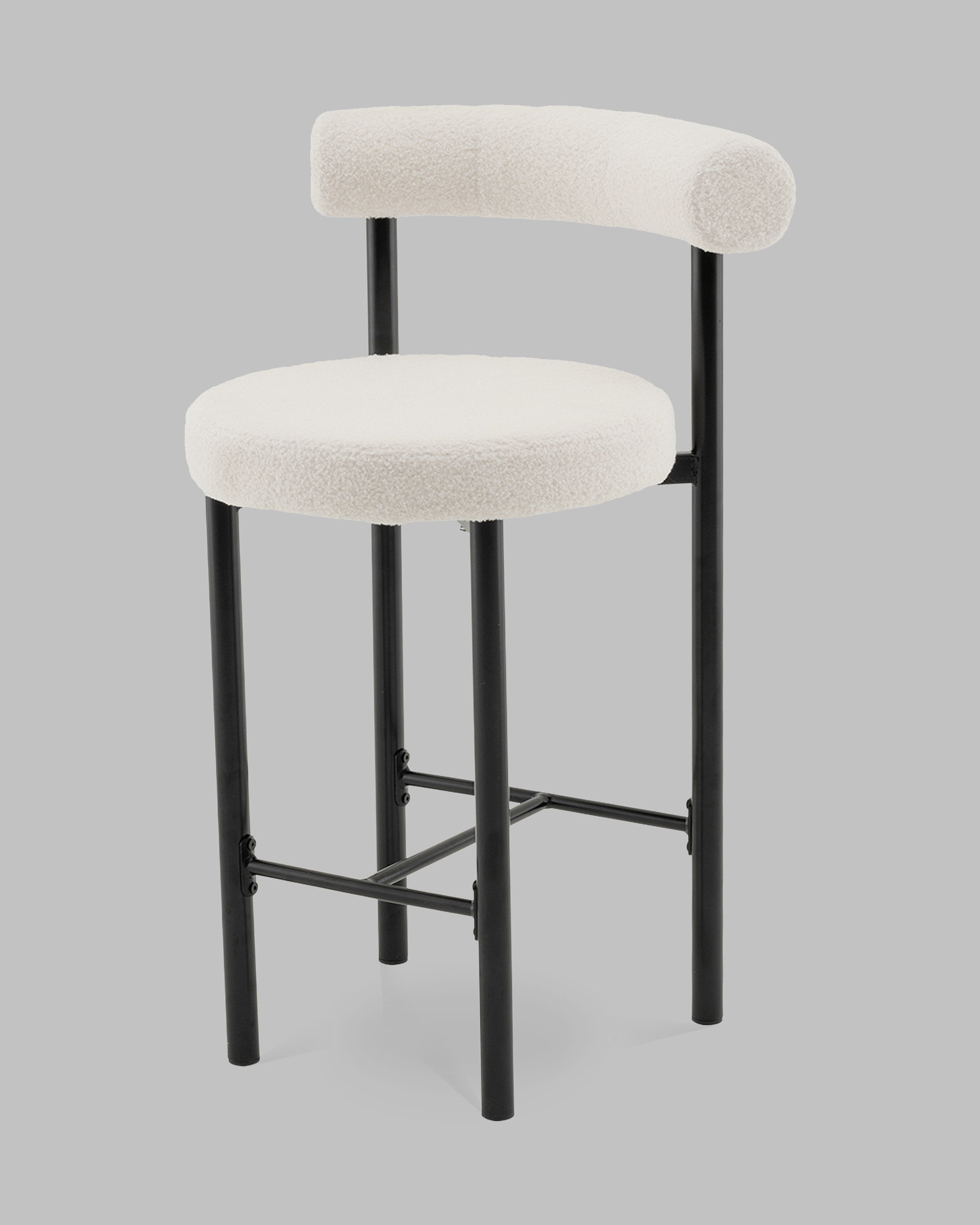 Стул полубарный Флорео букле молочный — изображение 4