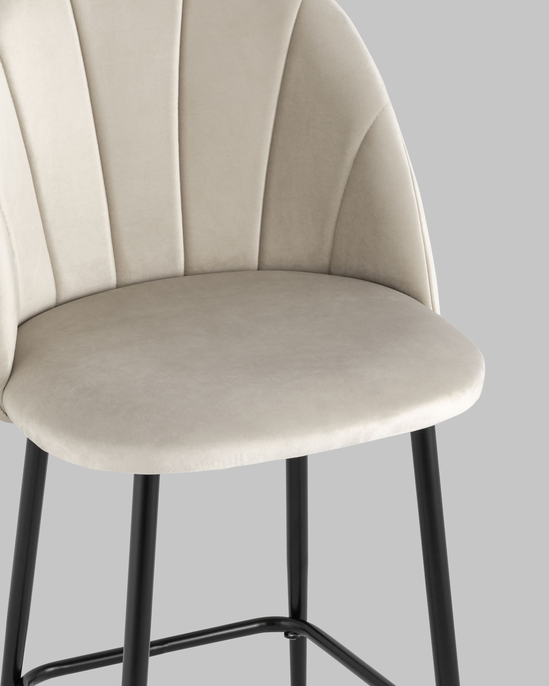 Стул полубарный Логан велюр бежевый — изображение 8