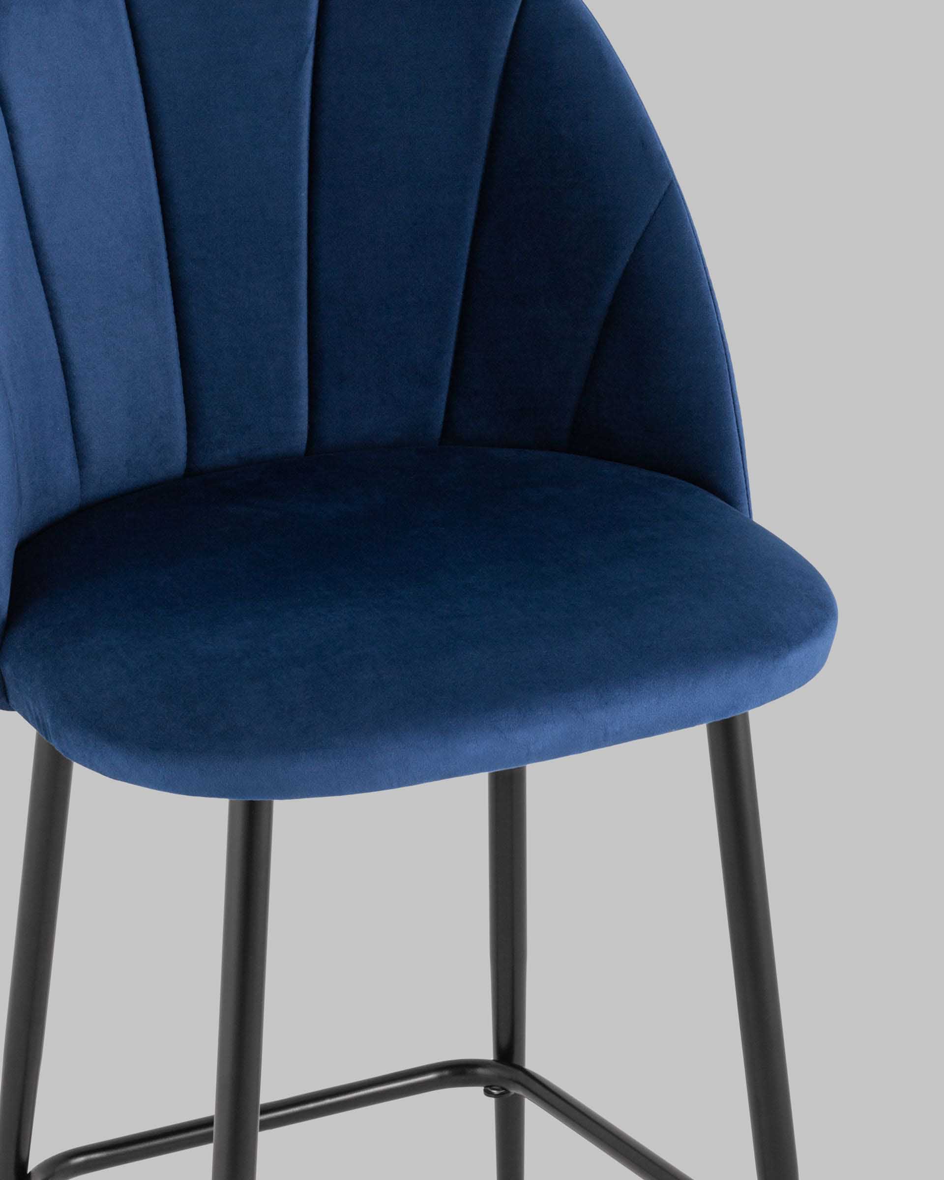 Стул полубарный Логан велюр синий — изображение 8