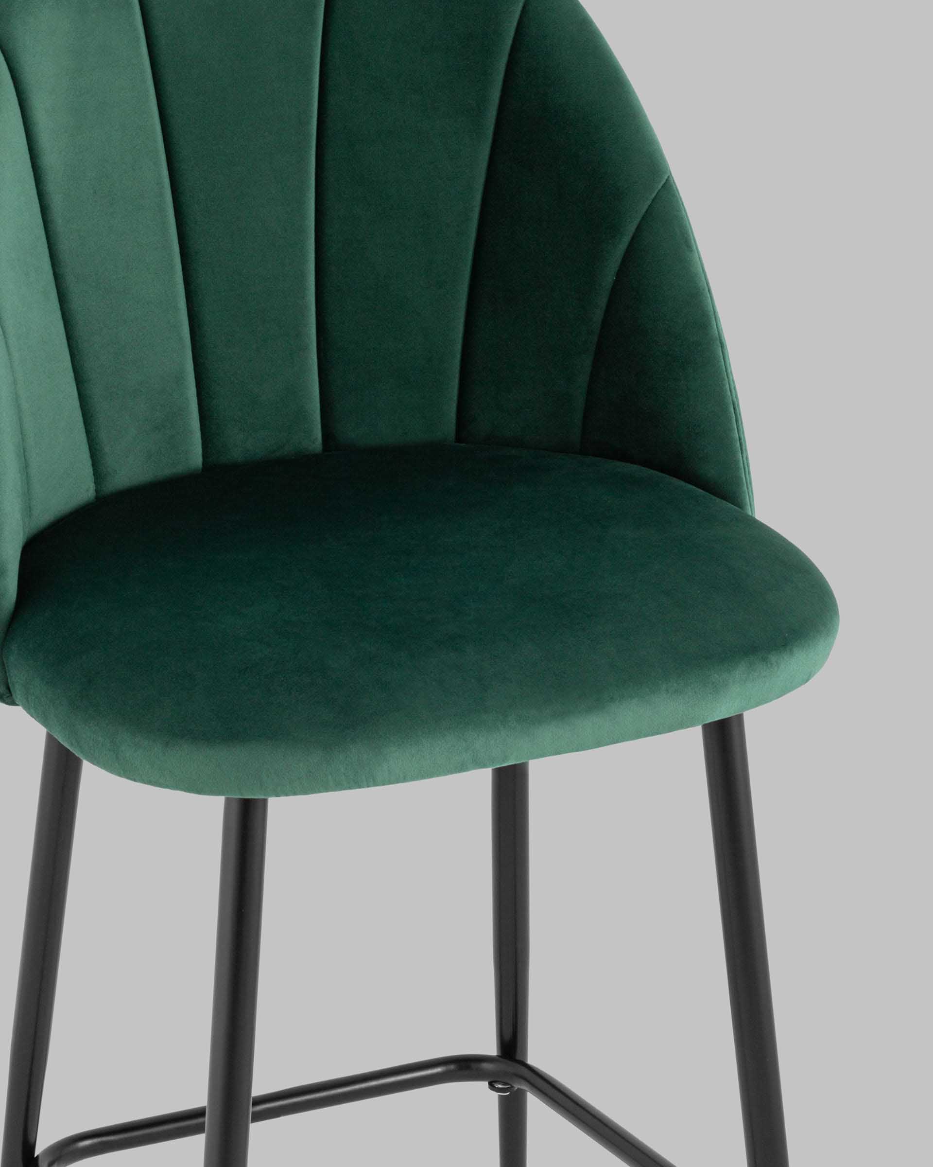 Стул полубарный Логан велюр зелёный — изображение 8