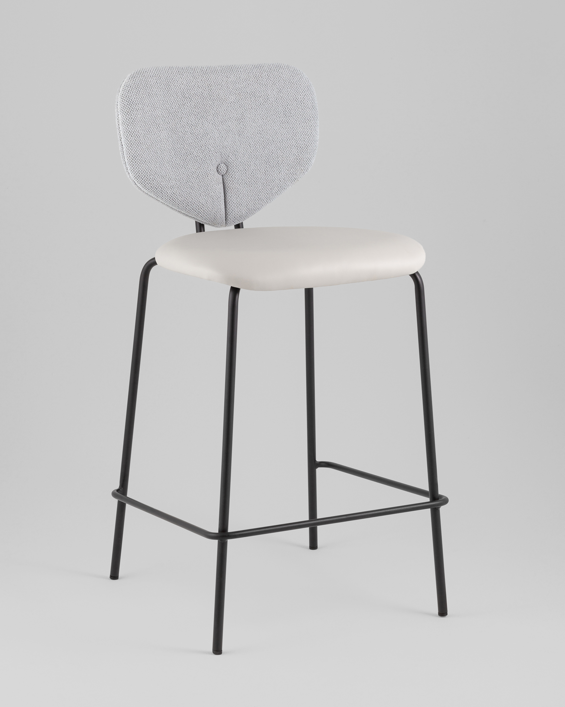 Стул полубарный Masey серый с серой экокожей — изображение 2