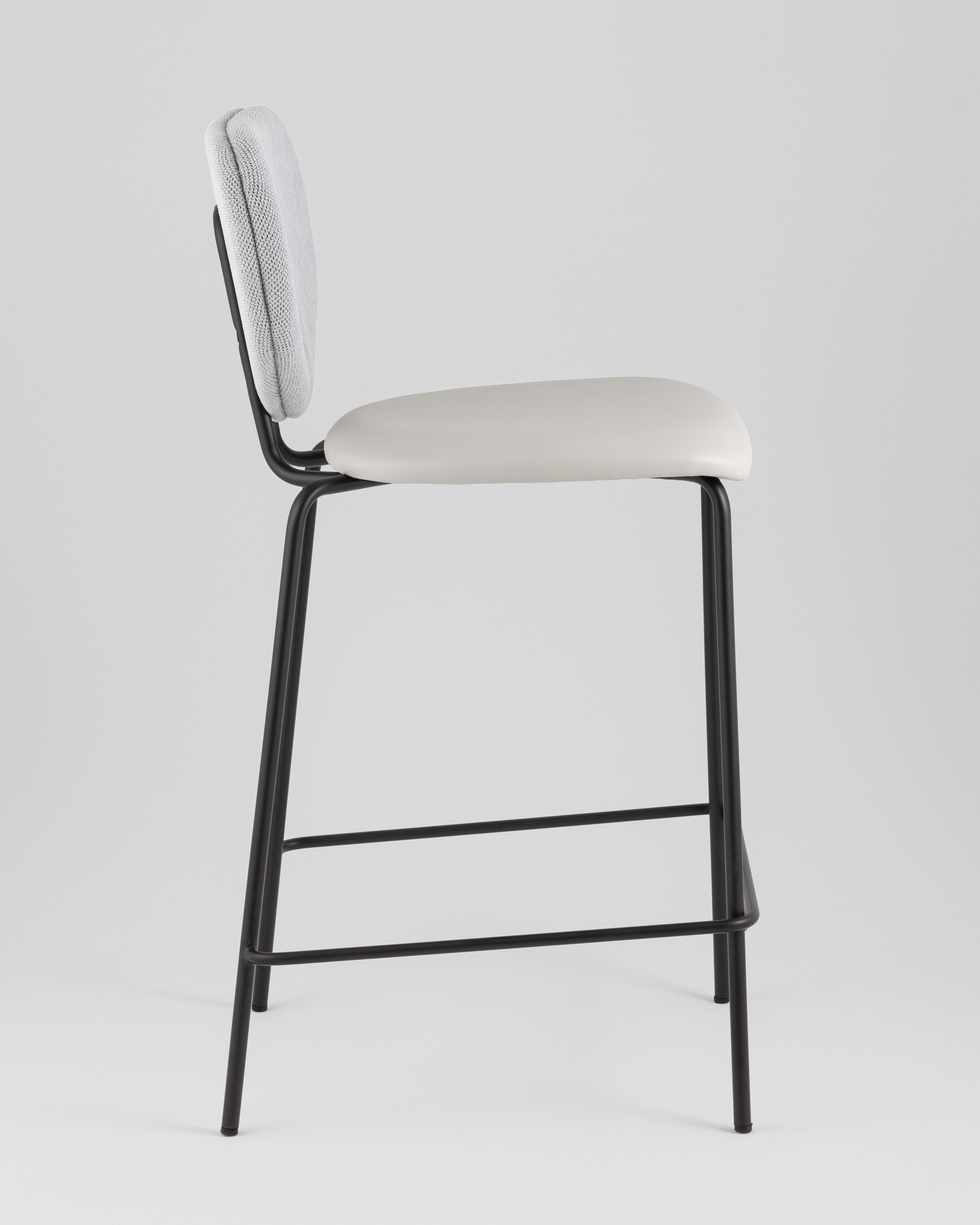 Стул полубарный Masey серый с серой экокожей — изображение 6