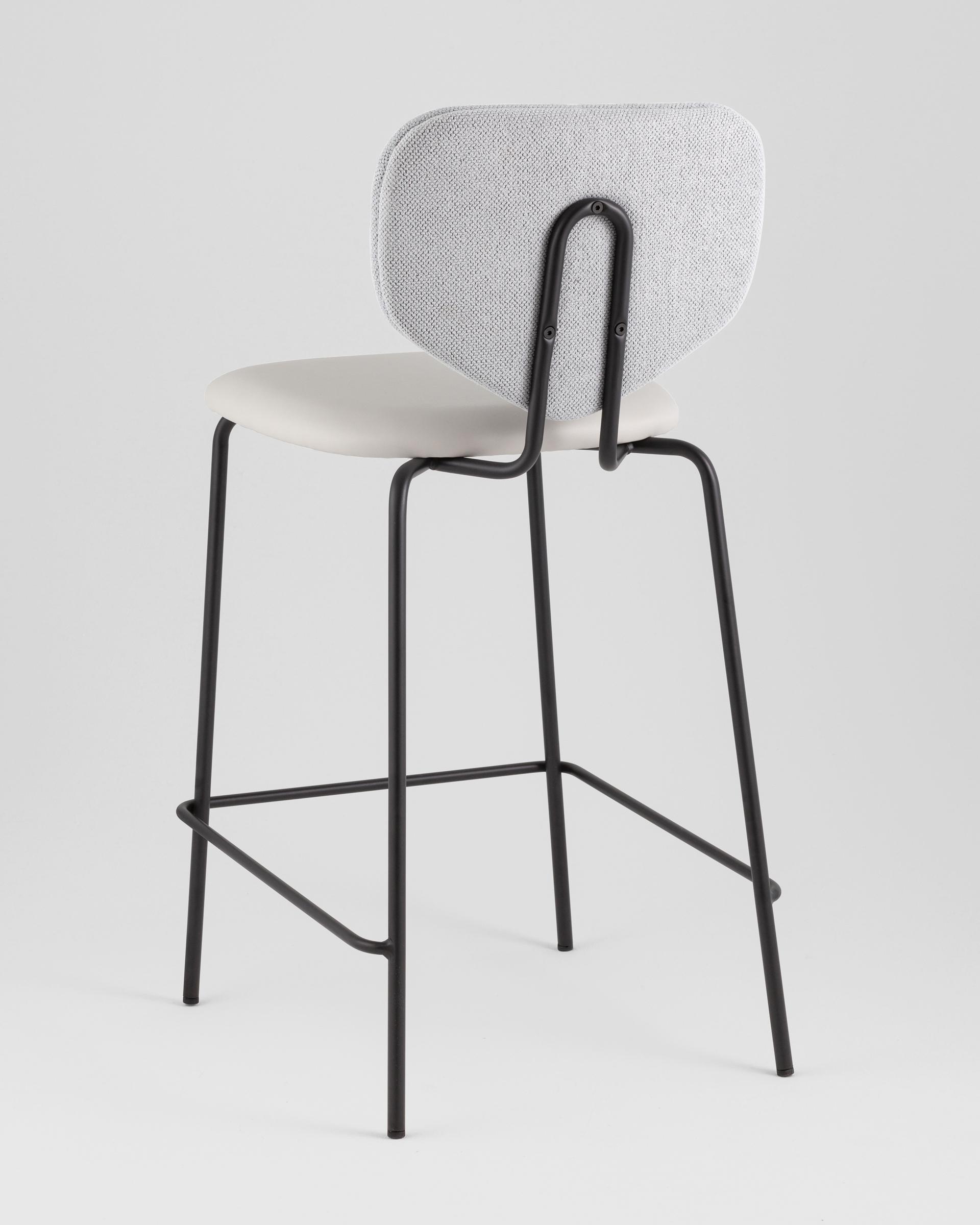 Стул полубарный Masey серый с серой экокожей — изображение 8